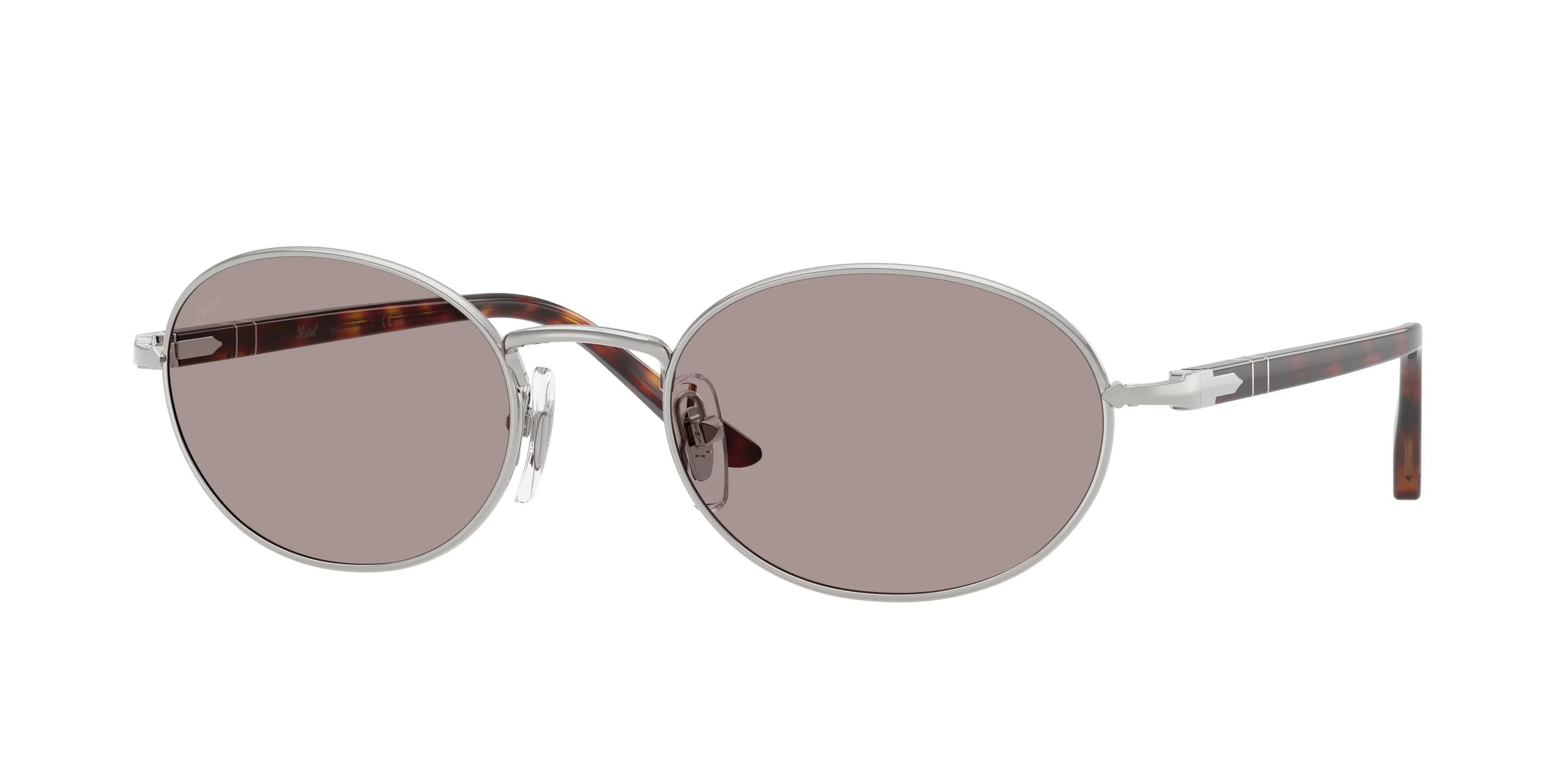 Persol PO1018S IDA 102153 Occhiali da sole Metallo Argento Viola Rotonda Normale - immagine 1