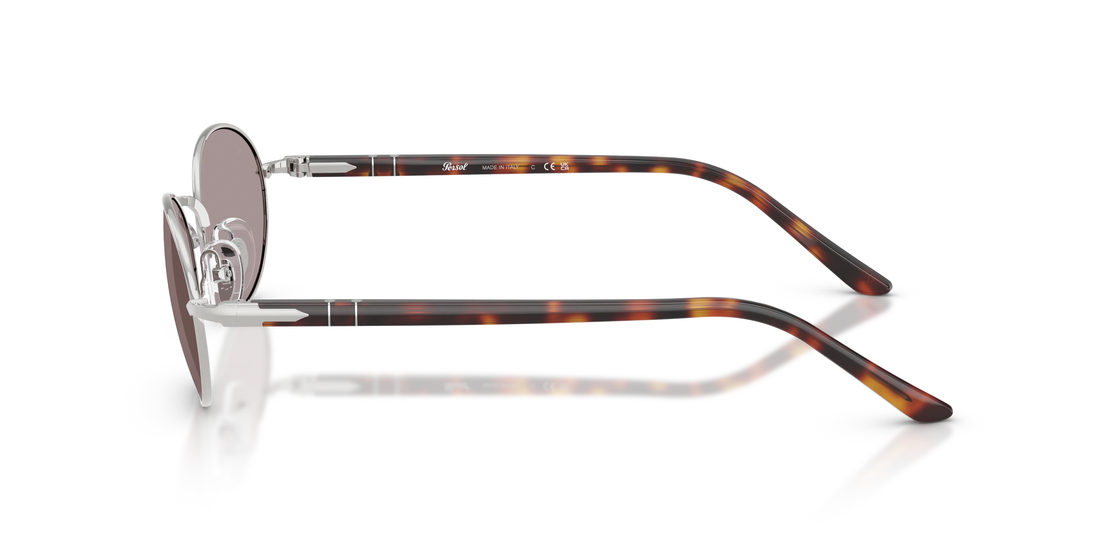 Persol PO1018S IDA 102153 Occhiali da sole Metallo Argento Viola Rotonda Normale - immagine 4