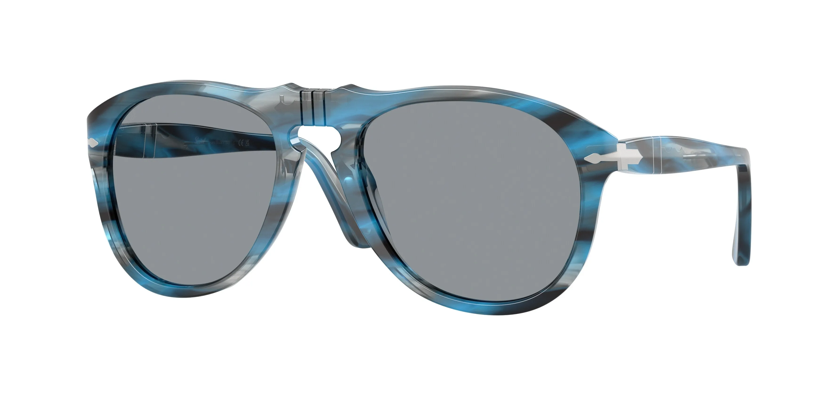 Persol PO0649 1234R5 Occhiali da sole Acetato Blu Grigio Pilot Normale - immagine 1