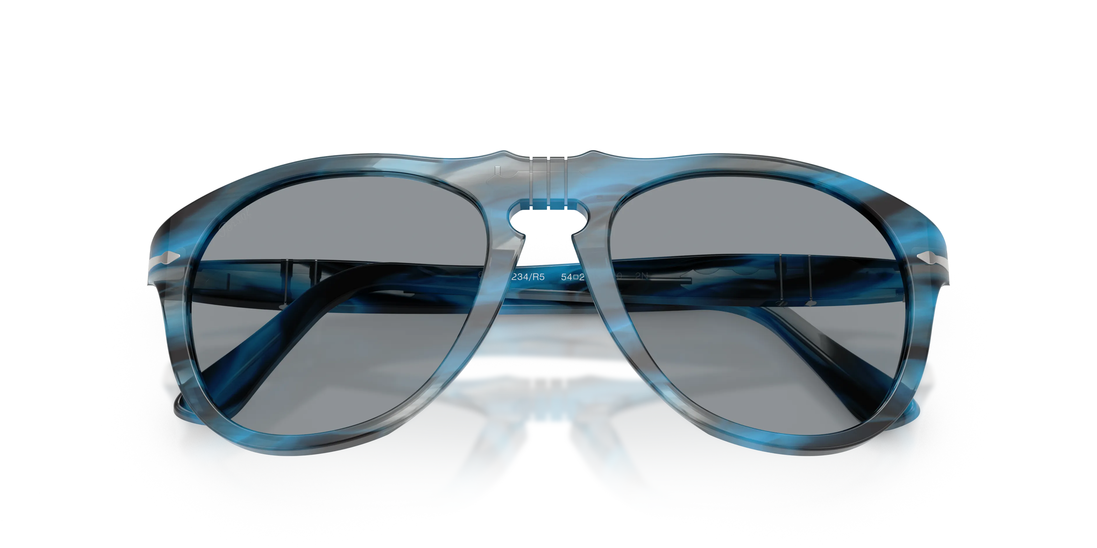 Persol PO0649 1234R5 Occhiali da sole Acetato Blu Grigio Pilot Normale - immagine 2