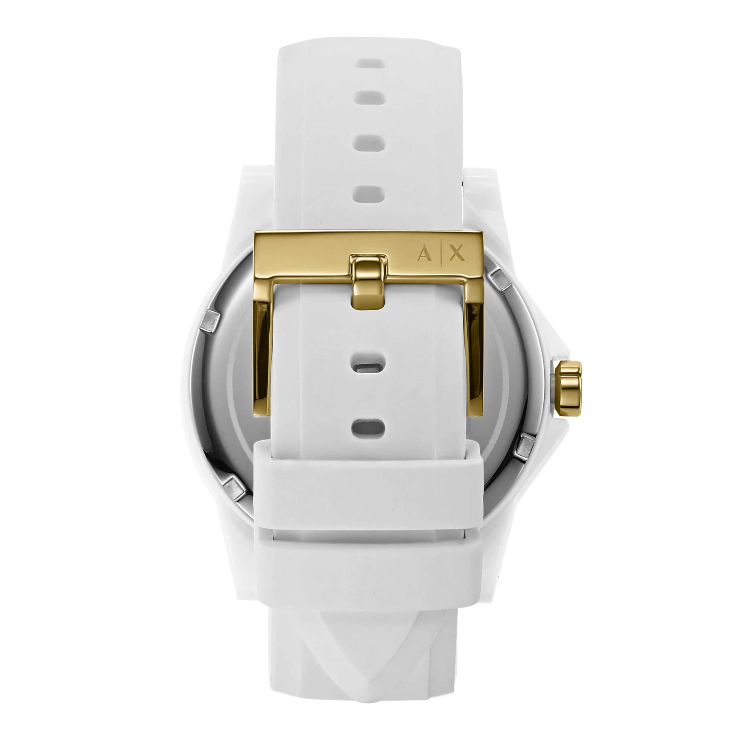 Armani Exchange Orologio Donna, movimento a tre lancette, cassa in nylon bianco da 40 mm con cinturino in silicone, AX7126, Set bianco - immagine 4