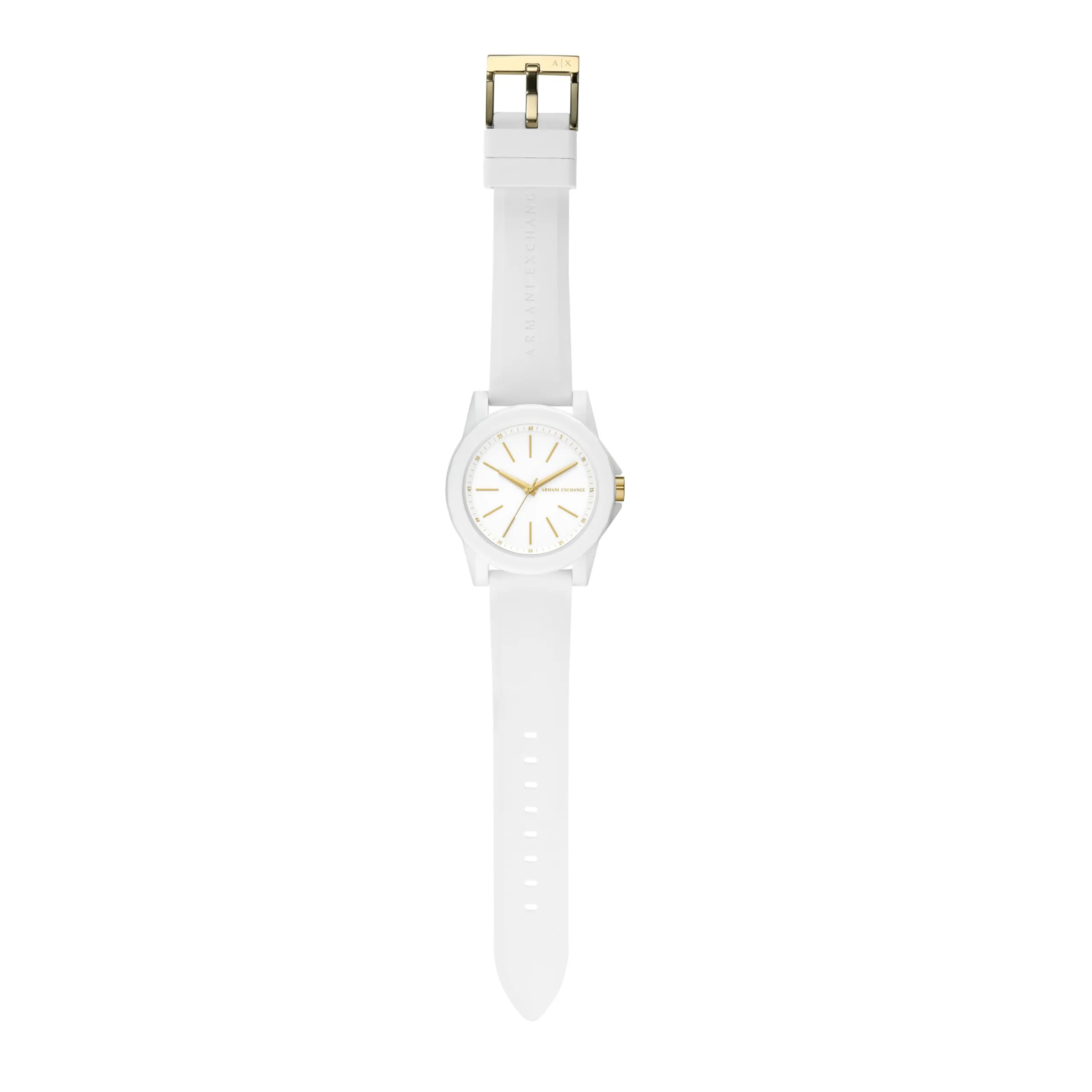Armani Exchange Orologio Donna, movimento a tre lancette, cassa in nylon bianco da 40 mm con cinturino in silicone, AX7126, Set bianco - immagine 5