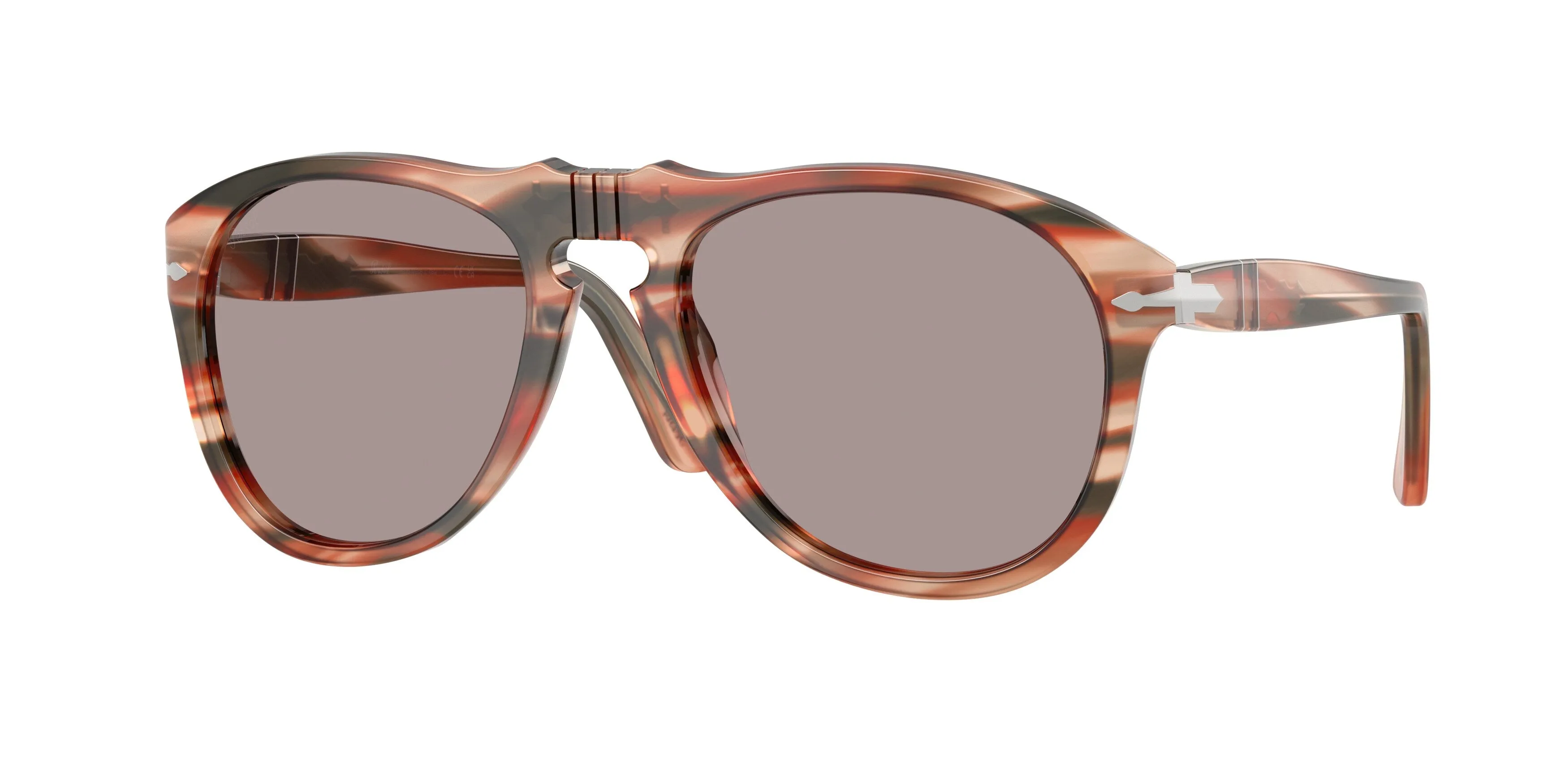 Persol PO0649 123353 Occhiali da sole Acetato Rosso Viola Pilot Normale - immagine 1