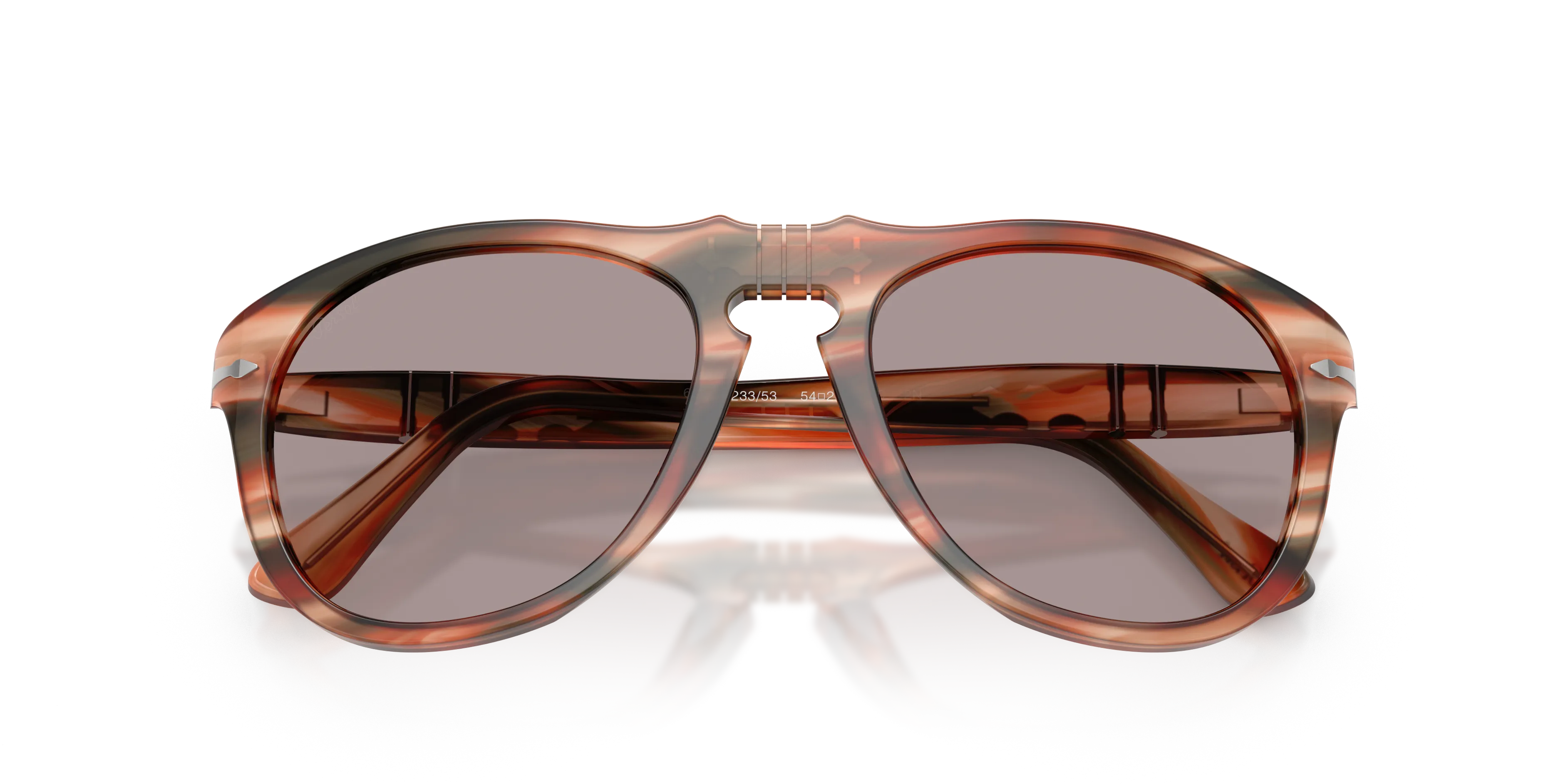 Persol PO0649 123353 Occhiali da sole Acetato Rosso Viola Pilot Normale - immagine 2