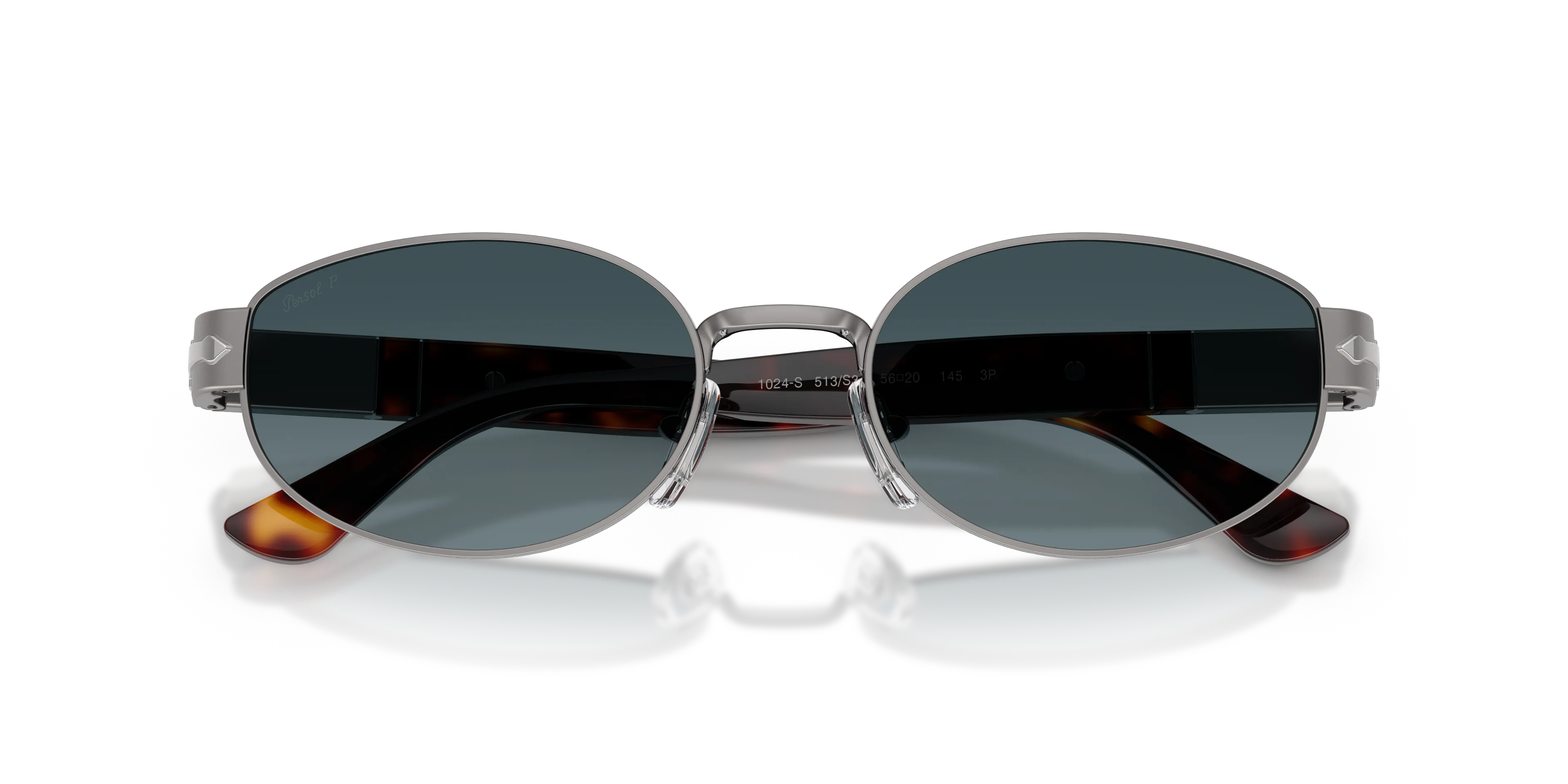 Persol PO1024S 513/S3 Occhiali da sole Metallo Grigio Rotonda Polarizzata Sfumato - immagine 2
