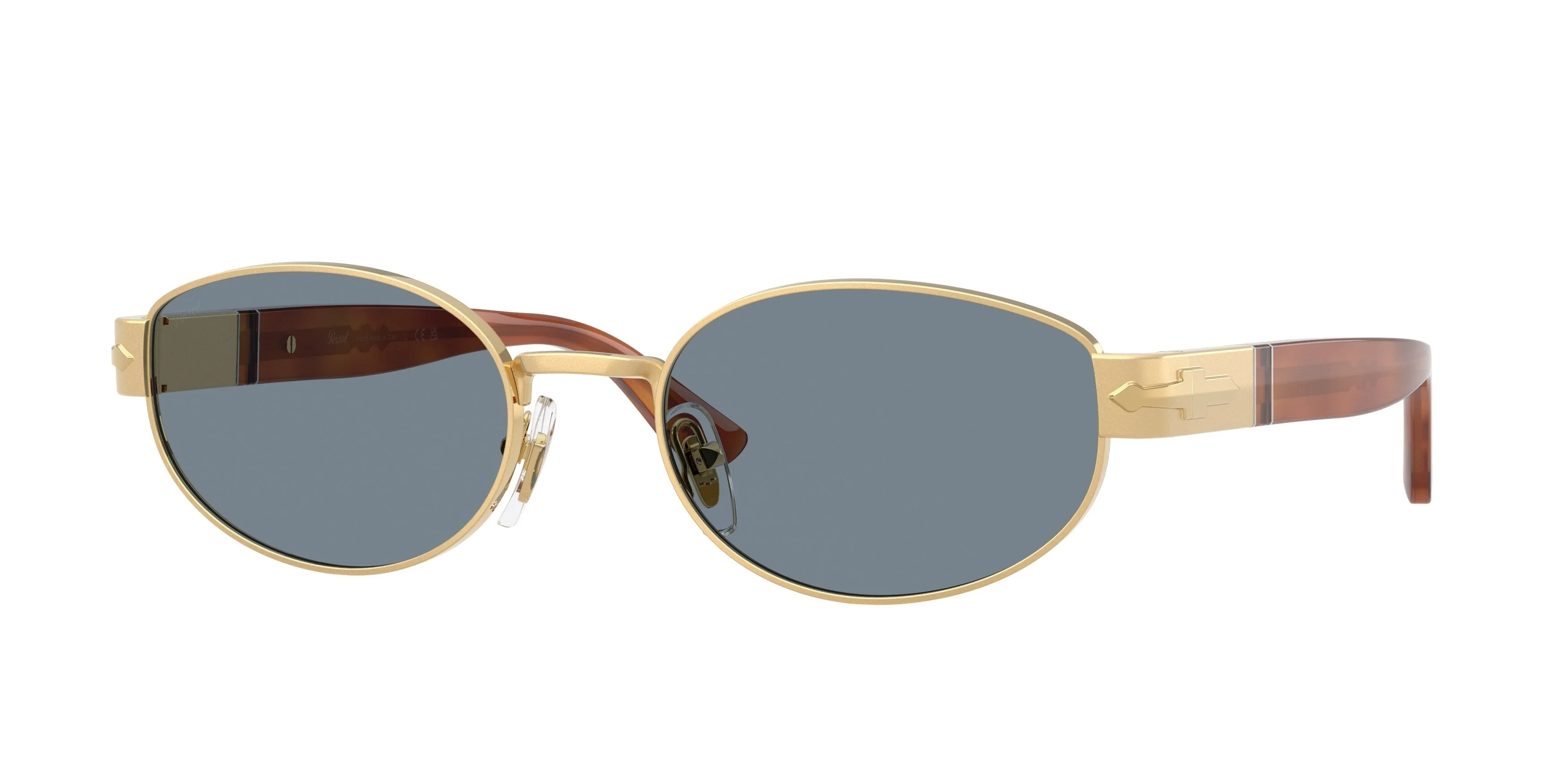 Persol PO1024S 113256 Occhiali da sole Metallo Oro Blu Rotonda Normale - immagine 1