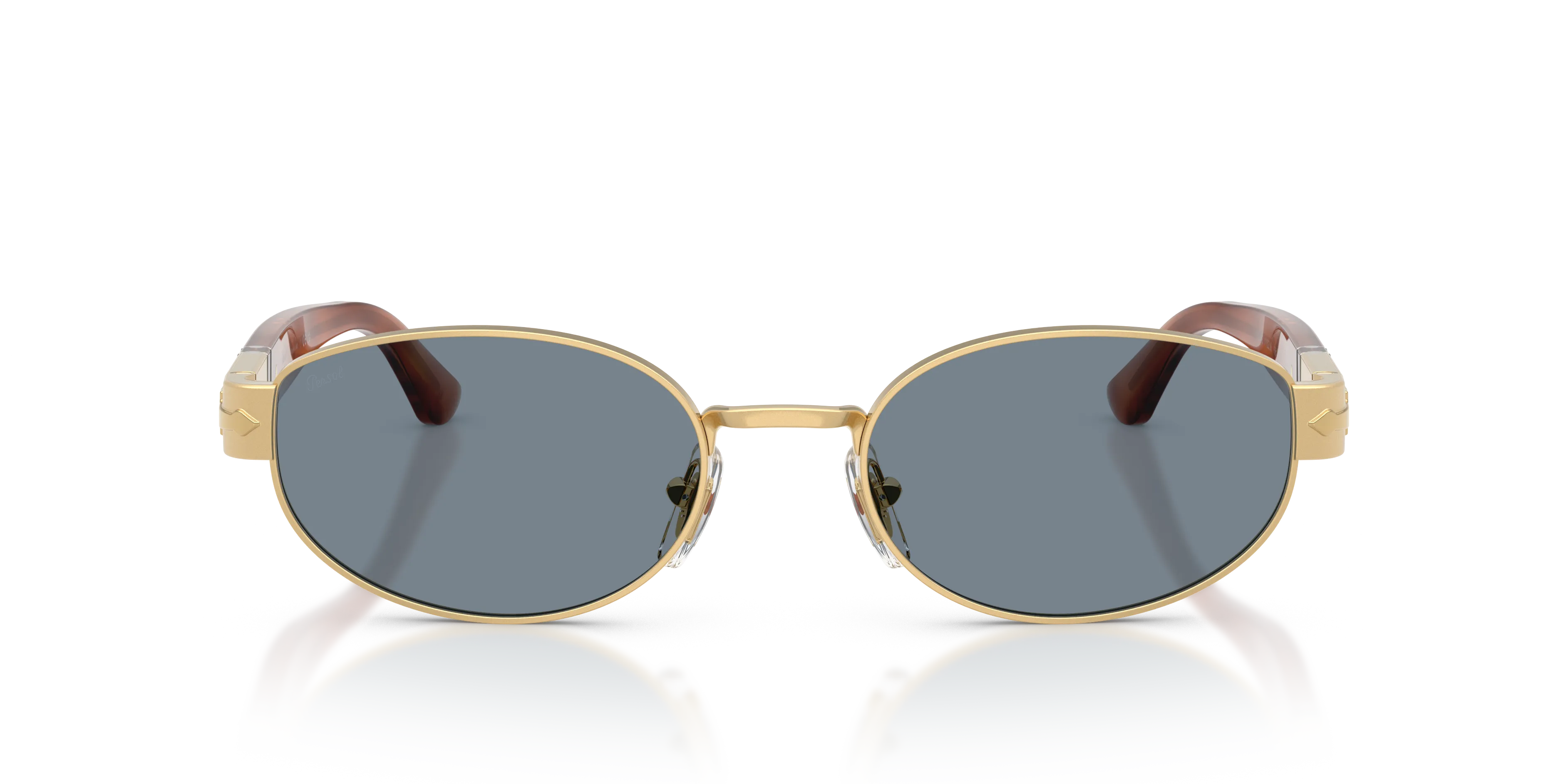 Persol PO1024S 113256 Occhiali da sole Metallo Oro Blu Rotonda Normale - immagine 3