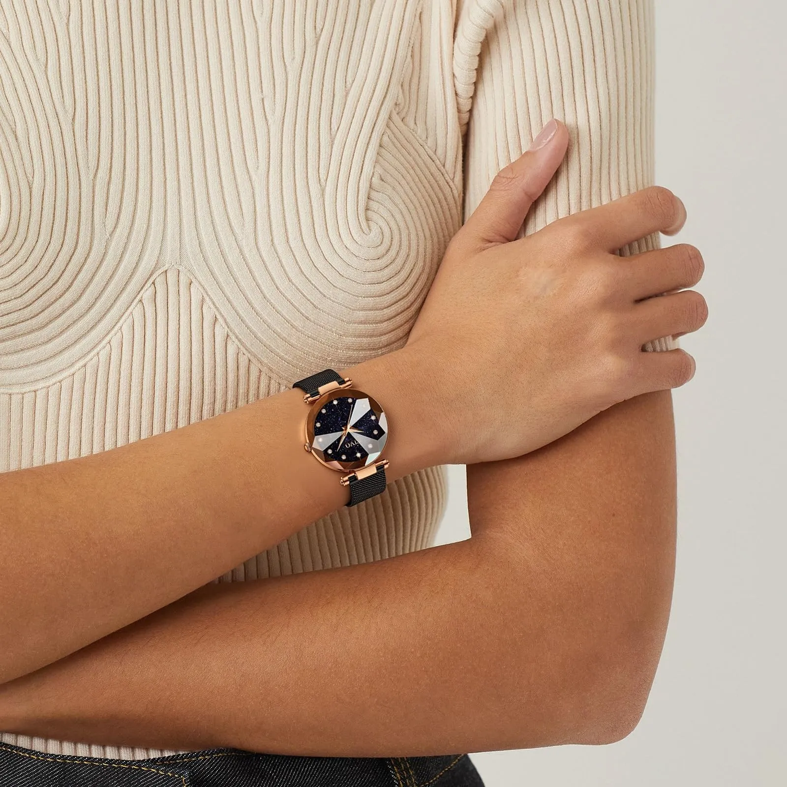 CIVO Orologio Donna Acciaio Inossidabile Stelle Bracciale Elegante Analogico Quarzo Regalo - immagine 7