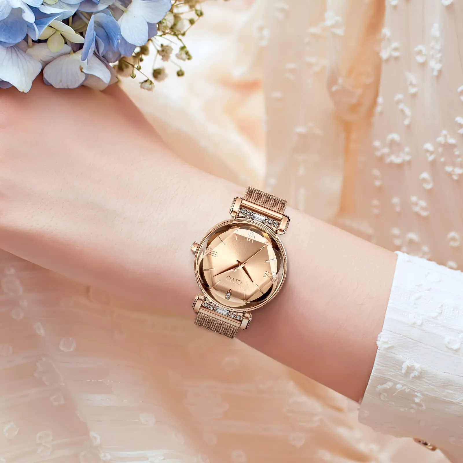 CIVO Orologio Donna Oro Rosa Elegante Stelle Bracciale Orologio da Donna Analogico Quarzo Regalo - immagine 9