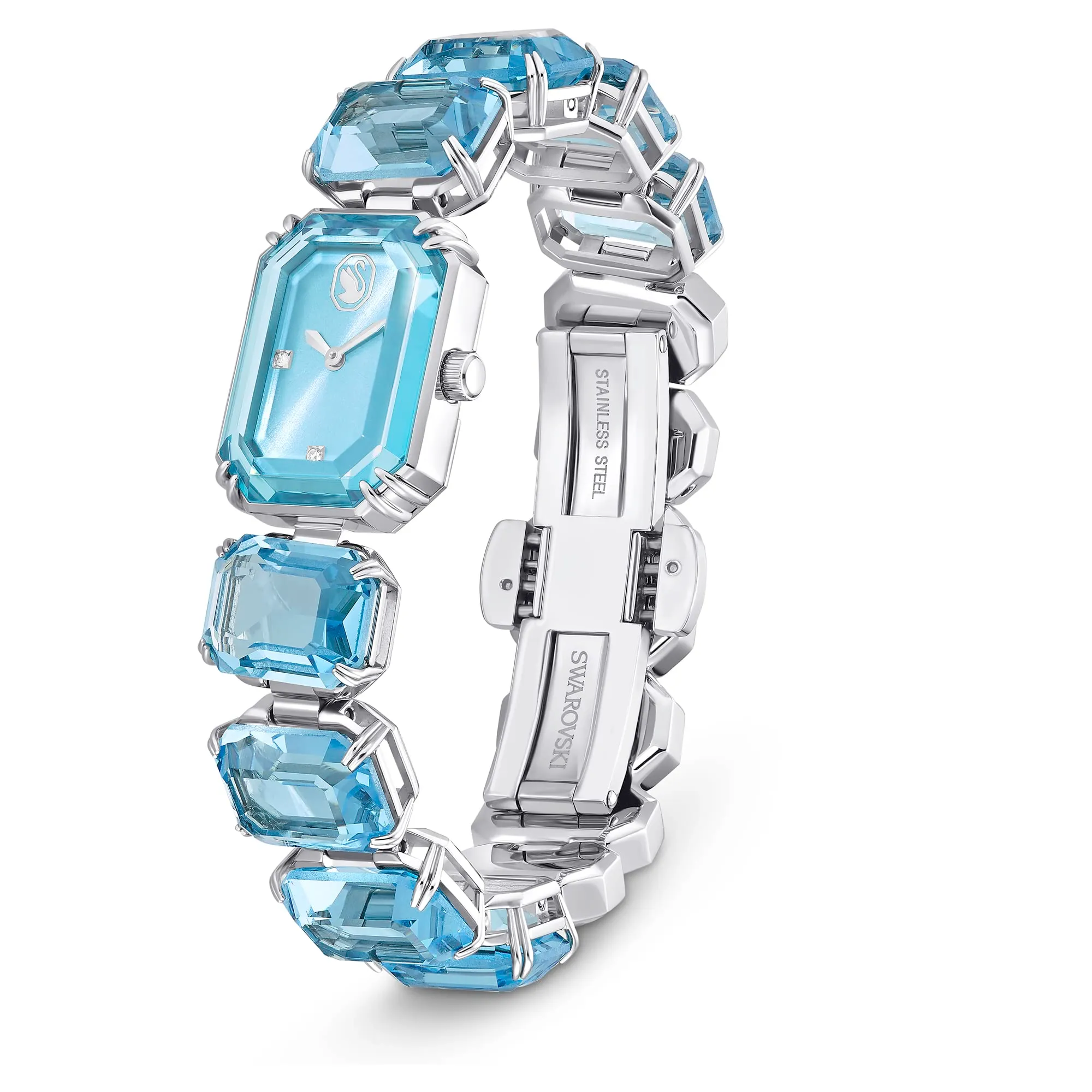 Swarovski Millenia Orologio, con CristalliSwarovski a Taglio Ottagonale, Struttura in Acciaio Inossidabile, Blu - immagine 2