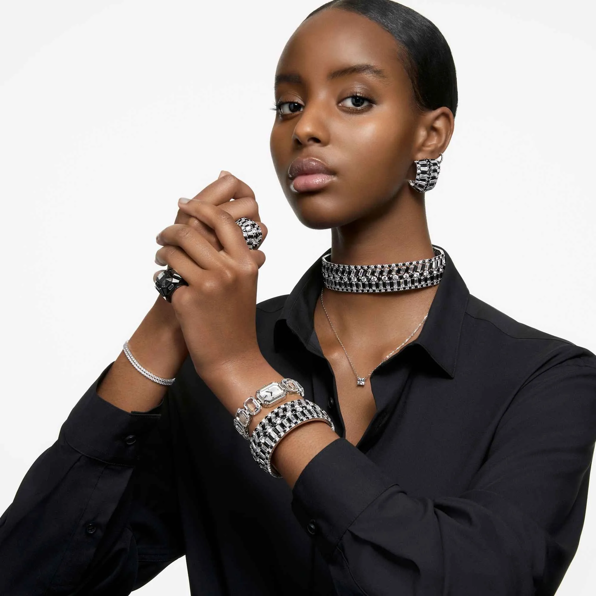 Swarovski Millenia Orologio, con CristalliSwarovski a Taglio Ottagonale, Struttura in Acciaio Inossidabile, Bianco - immagine 9