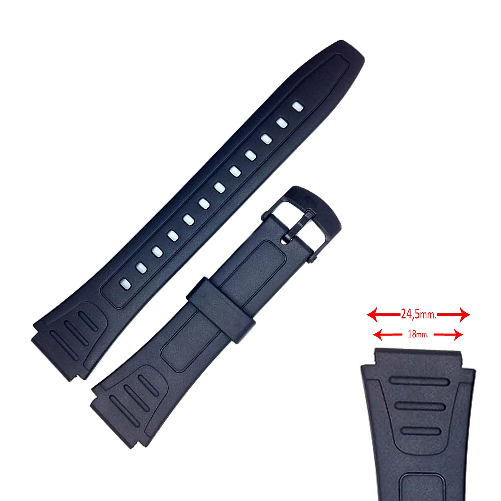 Cinturino orologio compatibile con Casio W-800H 18mm 738EA2 18mm 10268612 - immagine 2