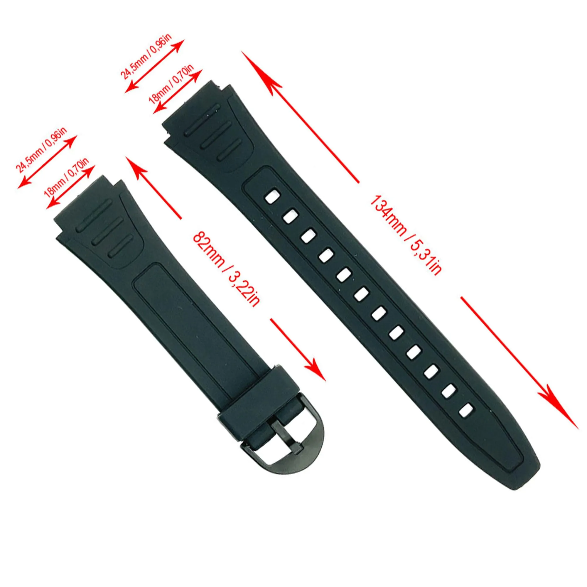 Cinturino orologio compatibile con Casio W-800H 18mm 738EA2 18mm 10268612 - immagine 3
