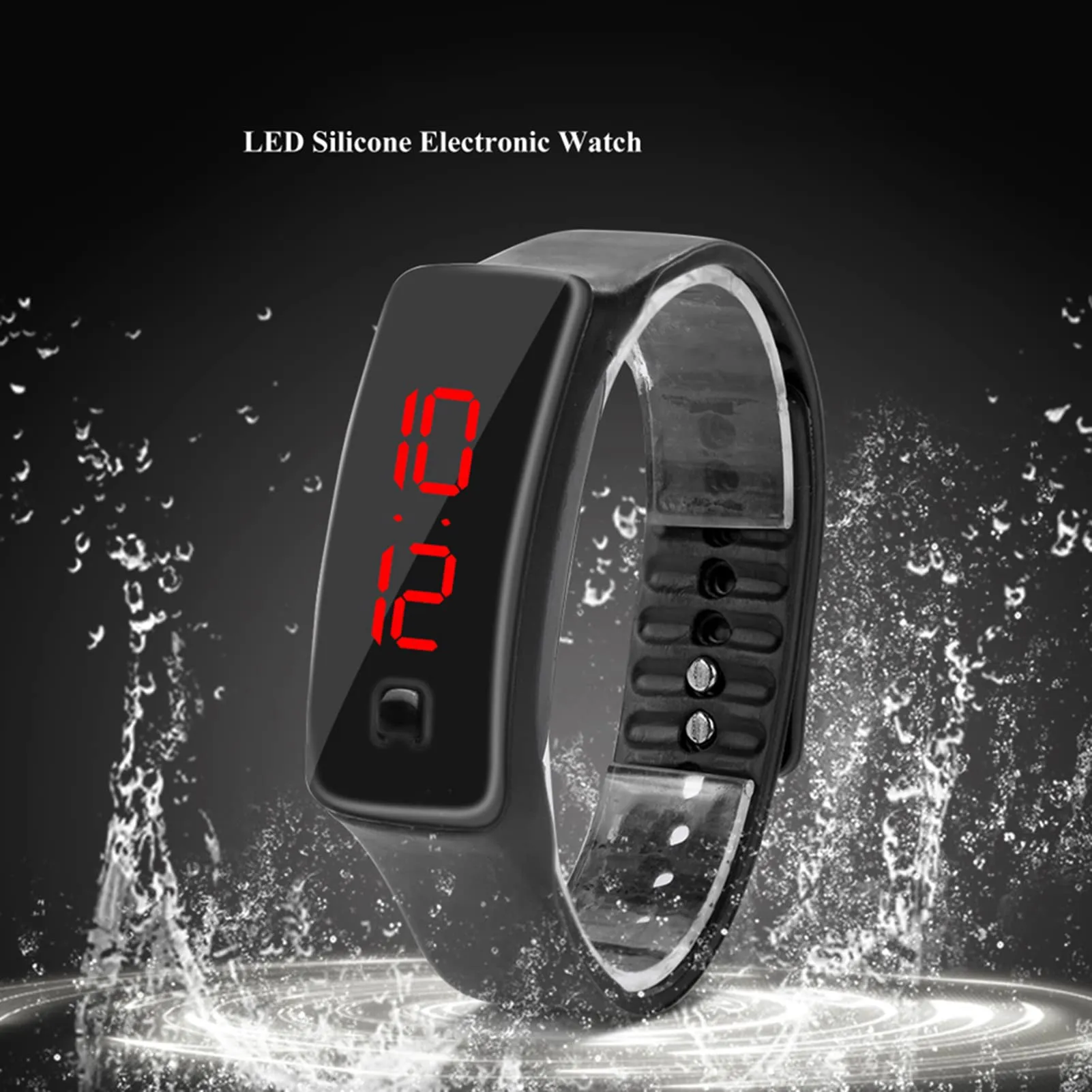 LED Orologio Digitale da Donna, Cinturino in Silicone Orologio Sportivo Digitale Quadrante 12 Ore Display Elettronico Orologio da Polso per Uomo Donna Ragazzi Studenti (Nero) - immagine 4