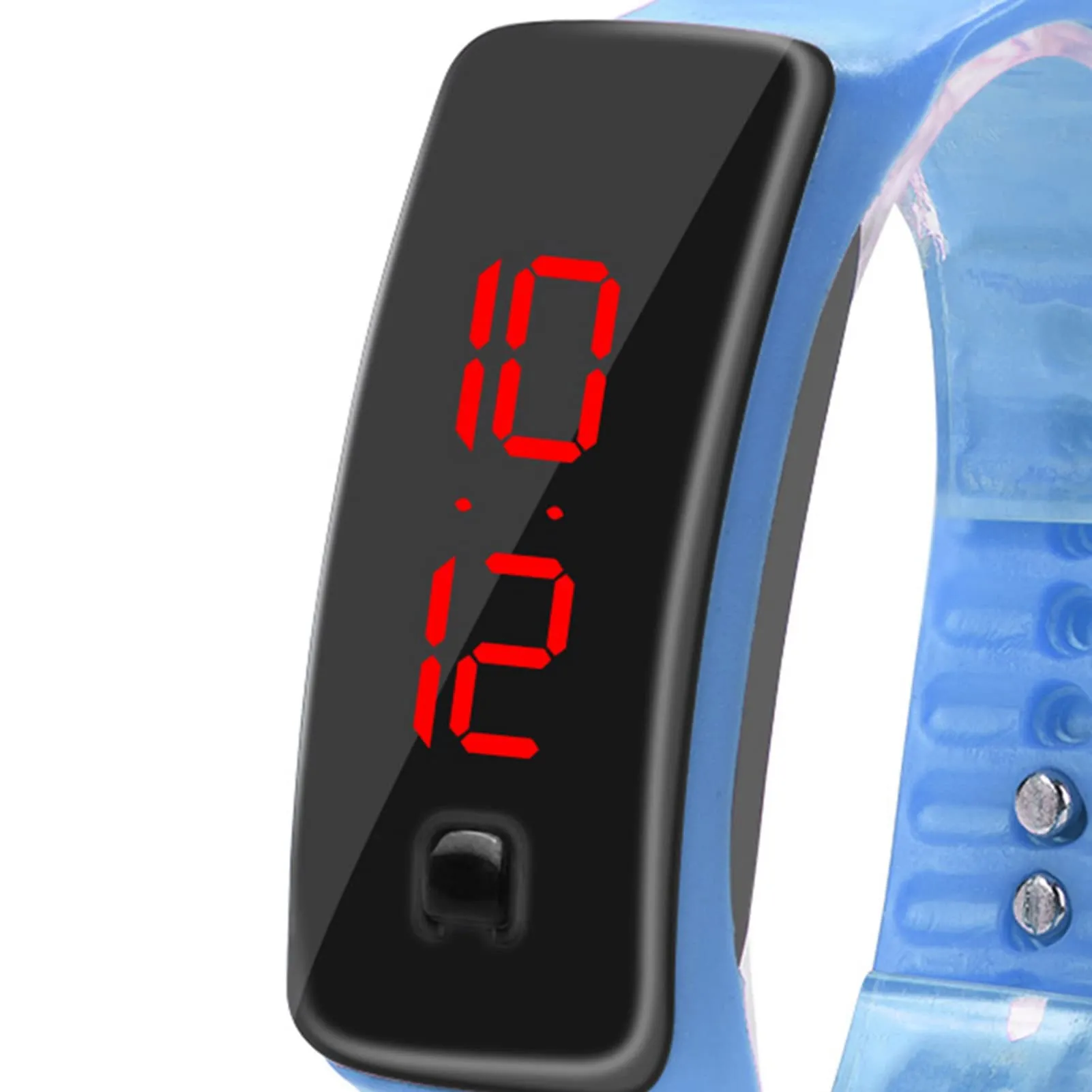 LED Orologio Digitale da Donna, Cinturino in Silicone Orologio Sportivo Digitale Quadrante 12 Ore Display Elettronico Orologio da Polso per Uomo Donna Ragazzi Studenti (Acqua Blu) - immagine 7