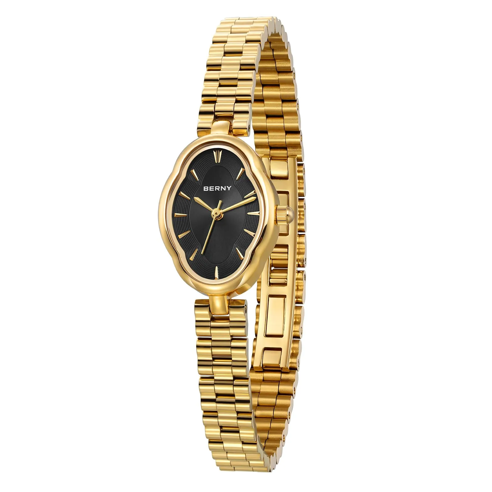 BERNY Orologio Oro per le Donne Vintage Donna Orologio al Quarzo 3ATM Impermeabile Moda Femminile Orologio Da Polso Di Lusso Orologi Da Braccialetto Idear Regalo per Ragazza - immagine 1