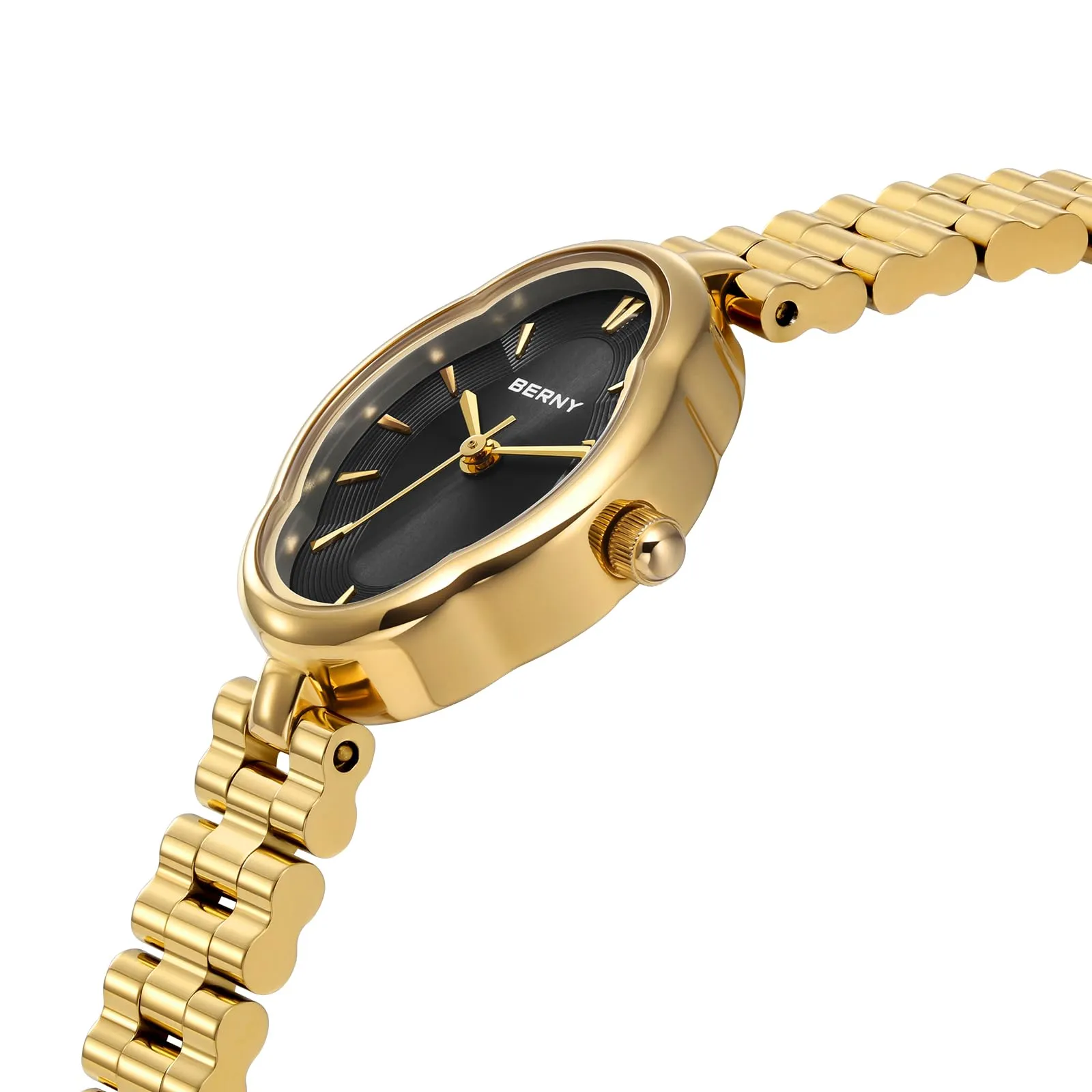 BERNY Orologio Oro per le Donne Vintage Donna Orologio al Quarzo 3ATM Impermeabile Moda Femminile Orologio Da Polso Di Lusso Orologi Da Braccialetto Idear Regalo per Ragazza - immagine 2