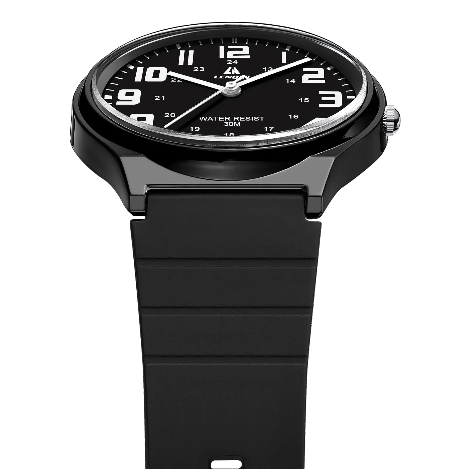 LN LENQIN Orologio da uomo al quarzo analogico, impermeabile 30 metri, con cinturino in silicone alla moda orologi uomo - immagine 4