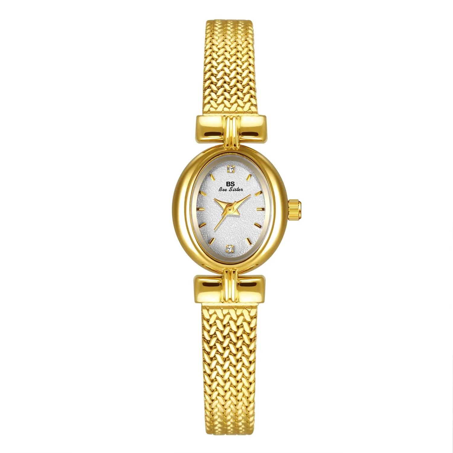 CARLIEN Orologio da donna alla moda, piccolo, in oro, con quadrante ovale al quarzo, cinturino in pelle vintage, impermeabile, lusso, casual, bracciale da donna, marrone, nero, Oro bianco - immagine 1