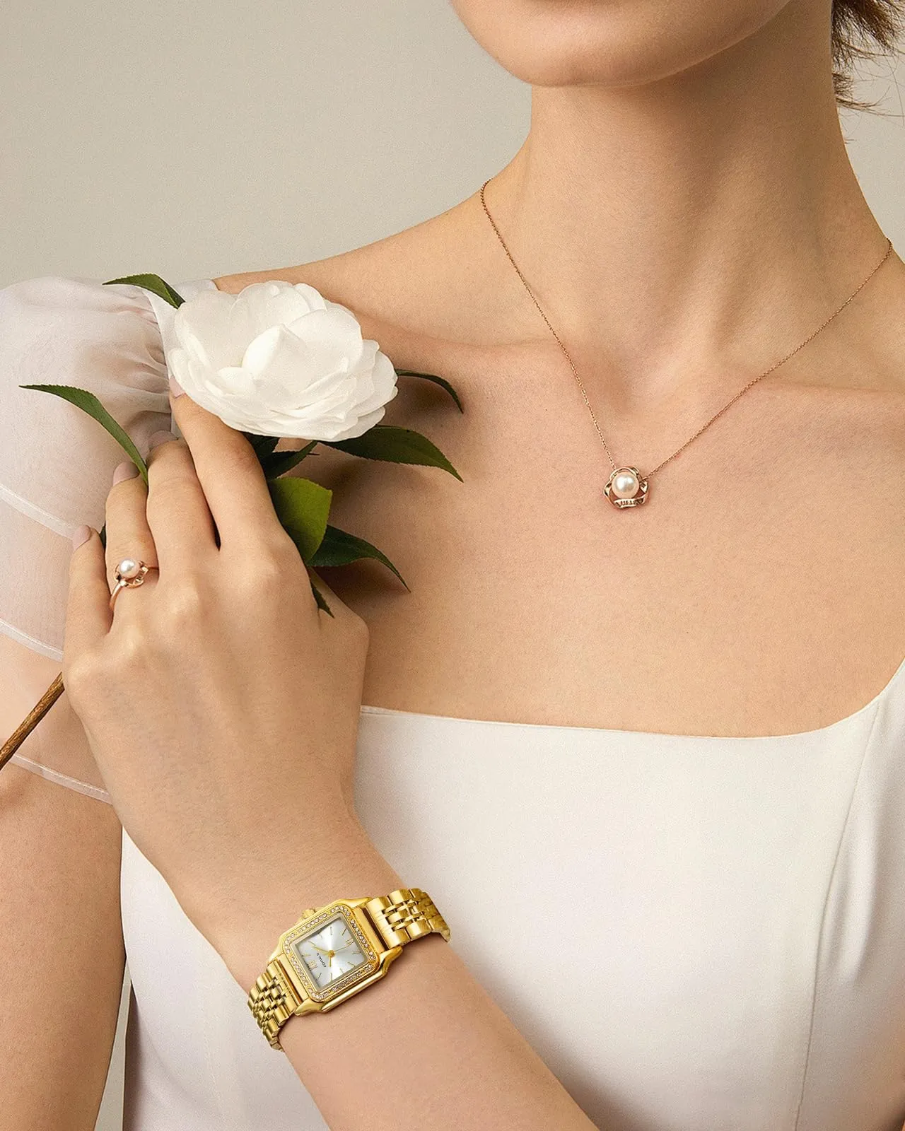 CIVO Orologio da Donna Oro Elegante: Rettangolare Orologi da Polso Acciaio Inossidabile Cinturino - Orologio Quarzo Analogico Regalo - immagine 3