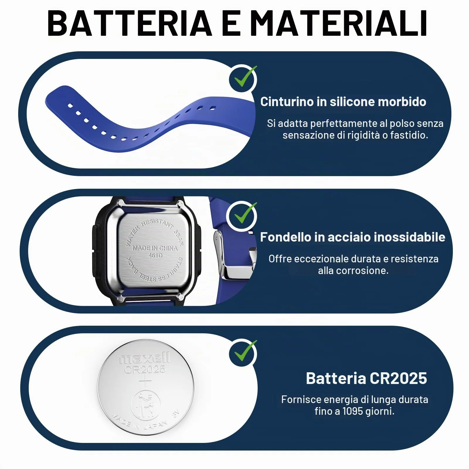 DTKID Orologio Sportivo Digitale Unisex, LED, Sveglia, Cronometro (Blu) - immagine 6