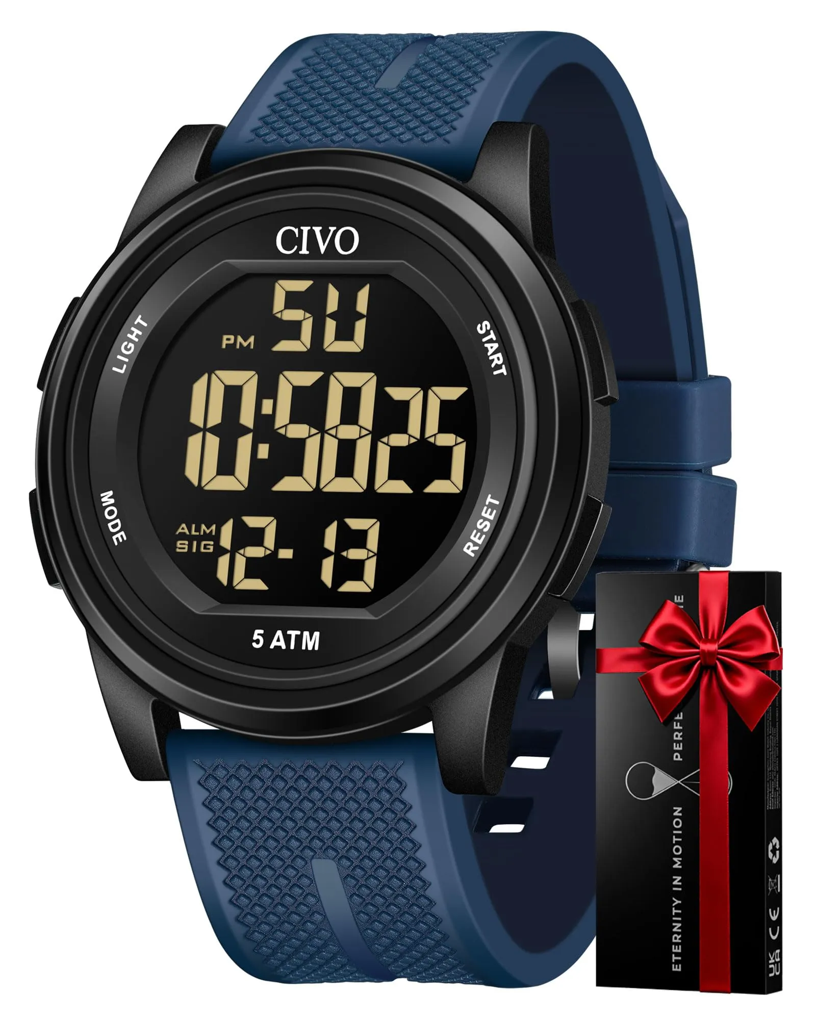 CIVO Orologio Uomo Sportivo Digitale: Impermeabile Ultra Sottile con LED - immagine 9