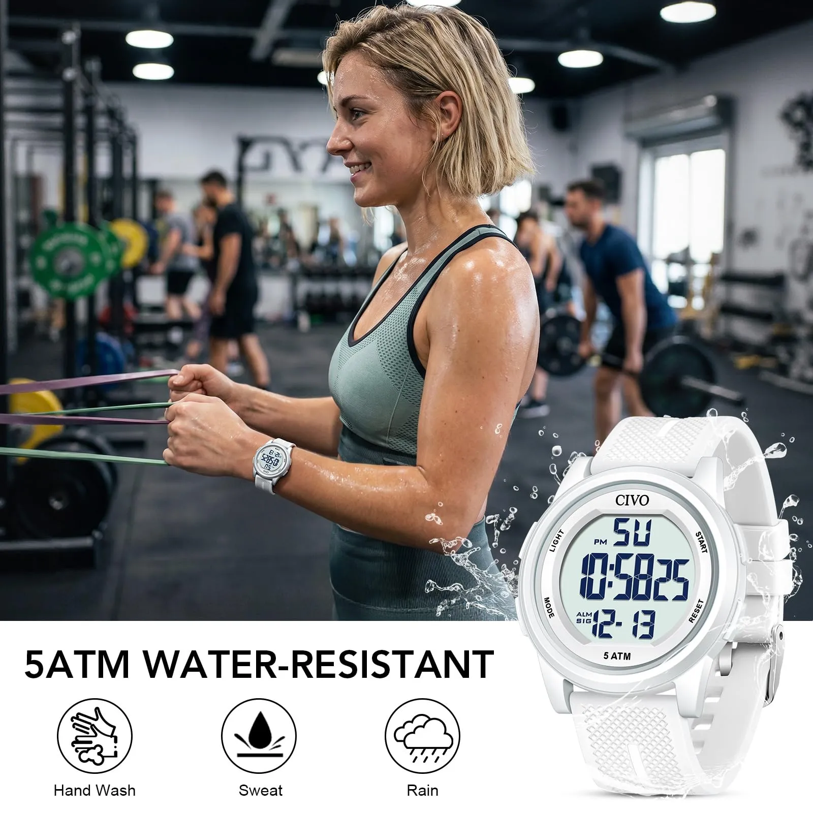 CIVO Orologio Donna Digitale Sportivo: Impermeabile Ultra Sottile con LED - immagine 2