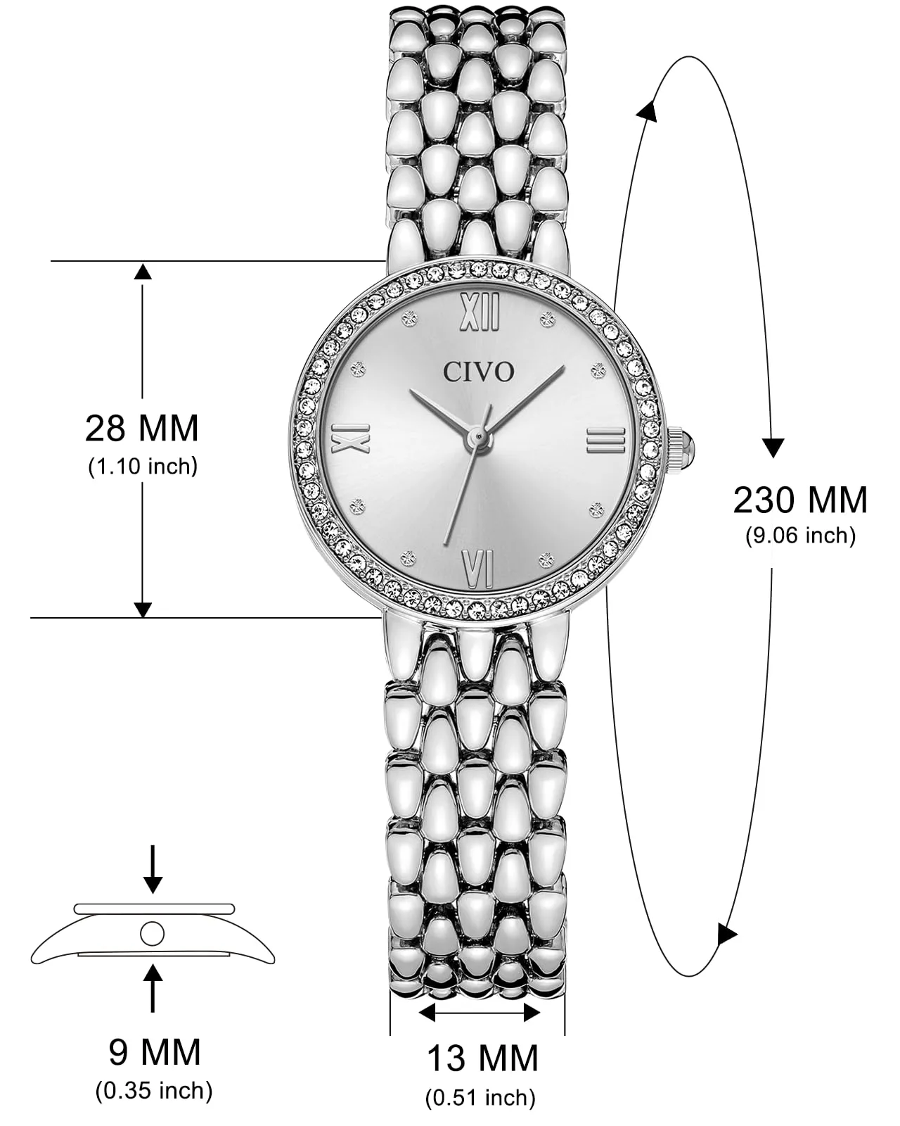 CIVO Orologio Donna con Bracciale Abbinato: Elegante Orologio Analogico - immagine 6