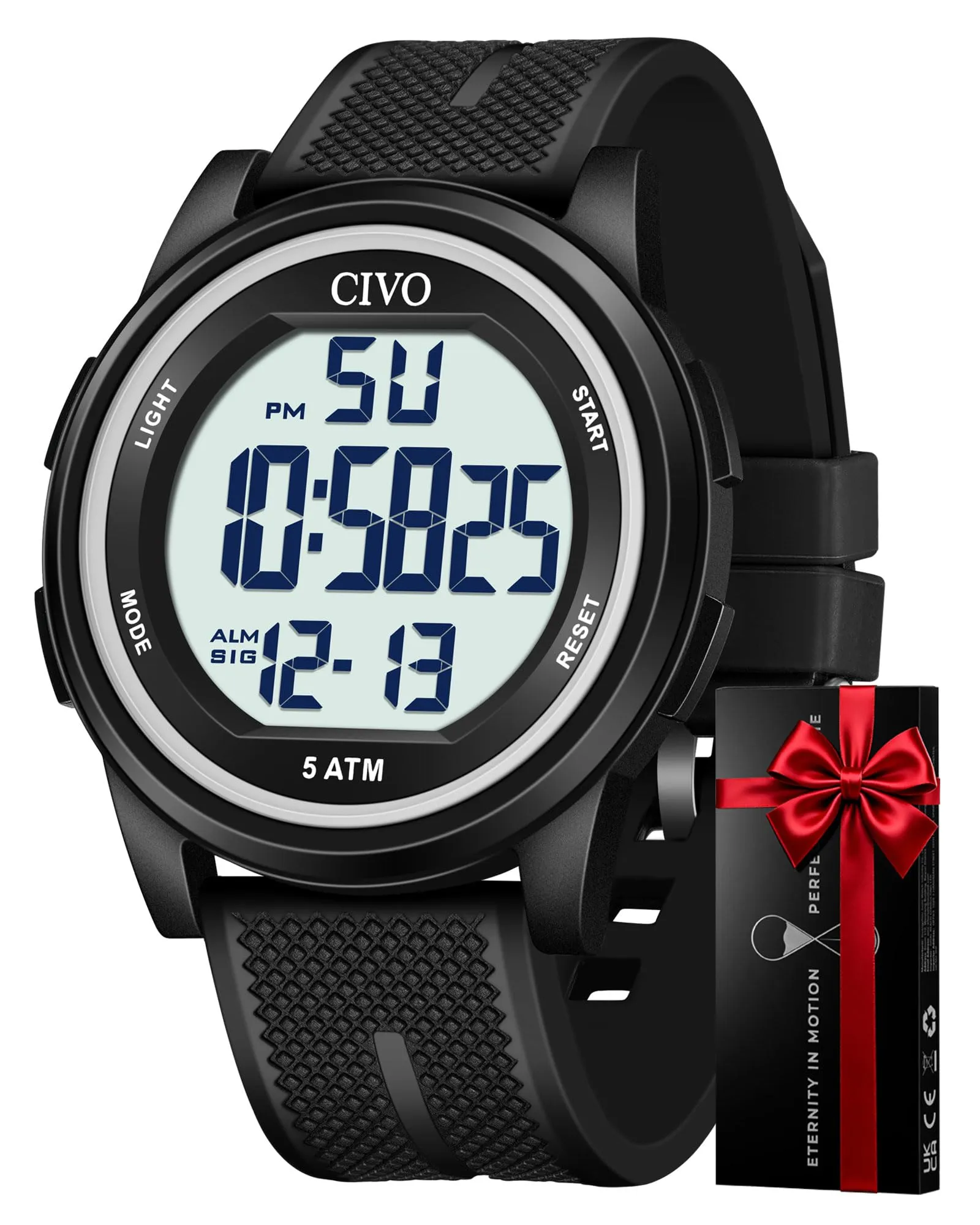 CIVO Orologio Uomo Digitale Sportivo: Ultra Sottile Impermeabile con LED - immagine 9