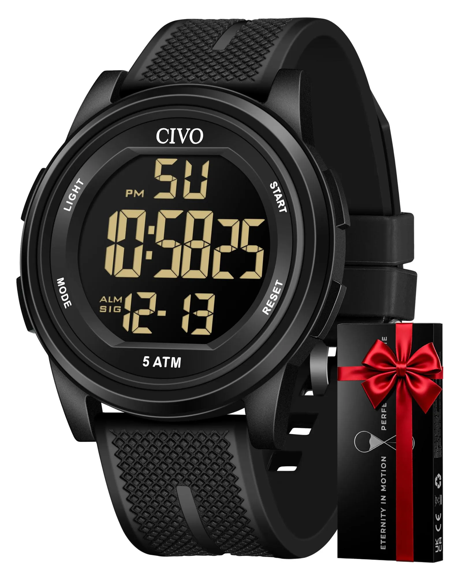 CIVO Orologio Uomo Sportivo Digitale: Impermeabile Ultra Sottile con LED - immagine 9