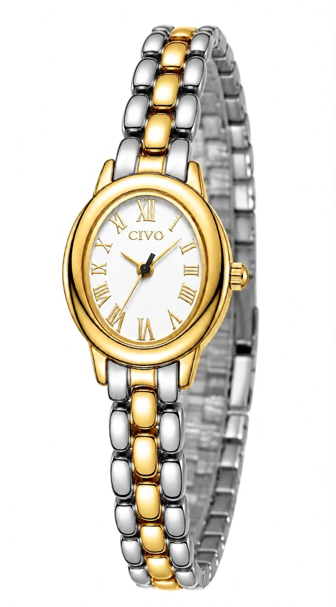 CIVO Orologio Donna Elegante Vintage: Quadrante Argento Ovale Numeri - immagine 1
