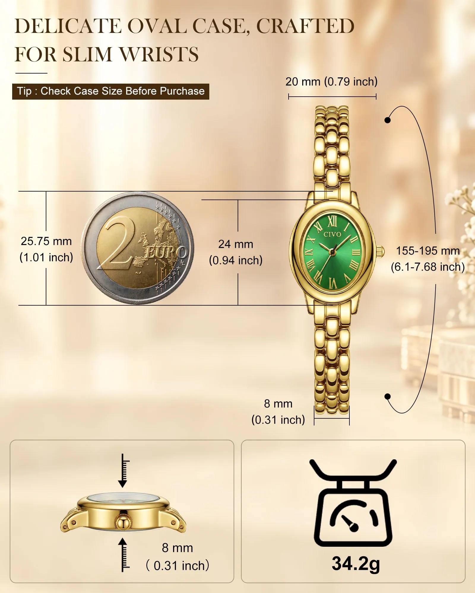 CIVO Orologio da Donna Stile Vintage: Elegante Orologi Analogico - immagine 7