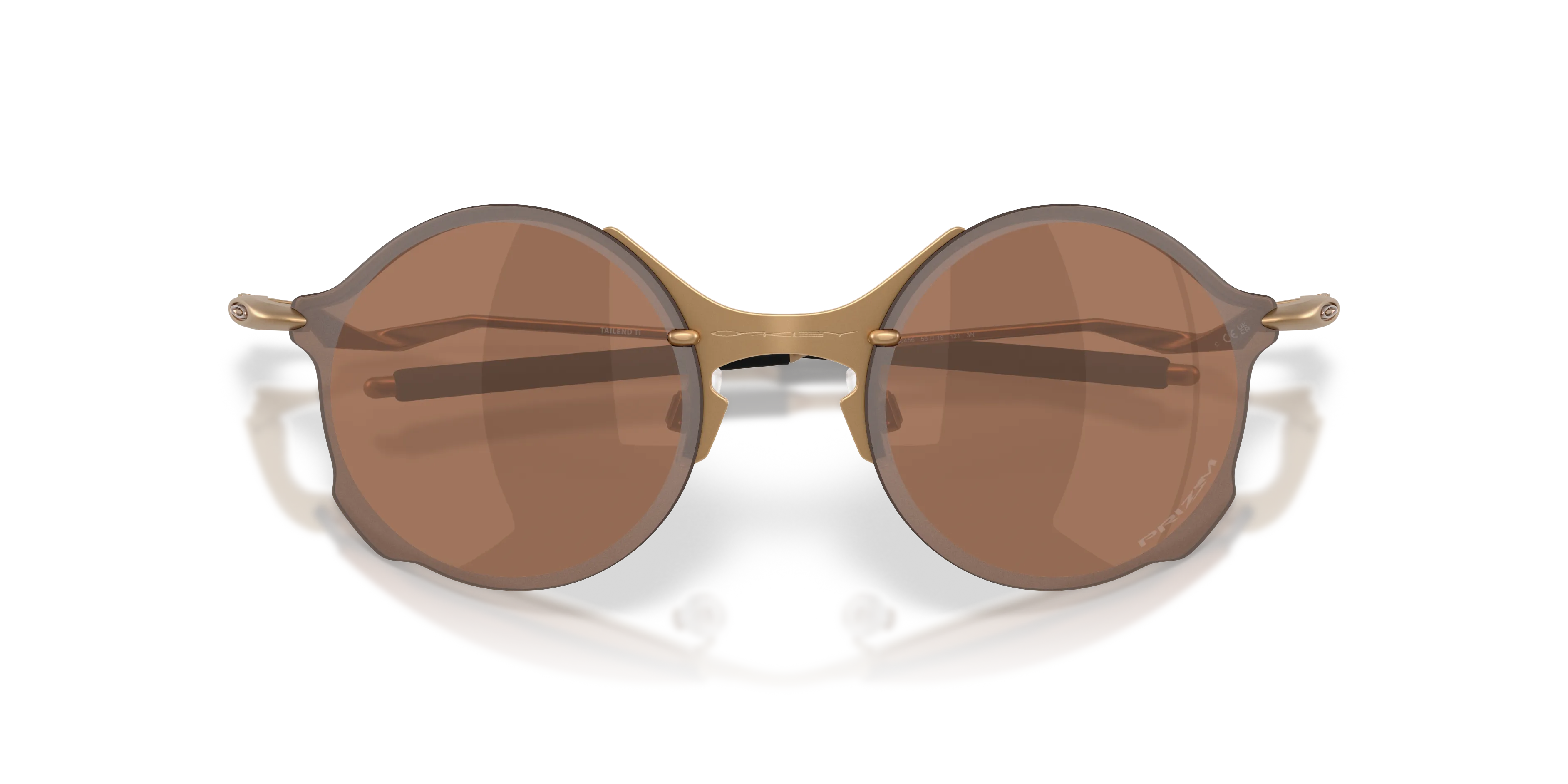 Oakley OO6026 TAILEND TI 602604 Occhiali da sole Titanio Oro Marrone Rotonda Normale - immagine 2
