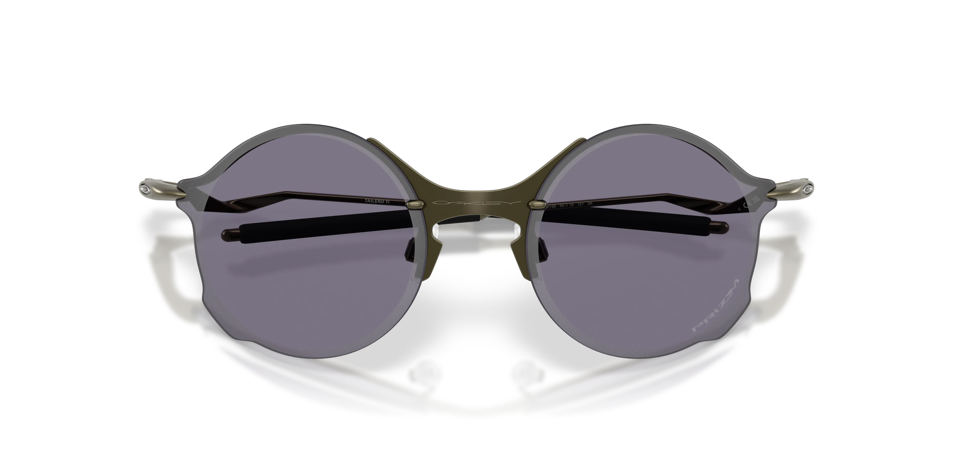 Oakley OO6026 TAILEND TI 602601 Occhiali da sole Titanio Marrone Grigio Rotonda Normale - immagine 2