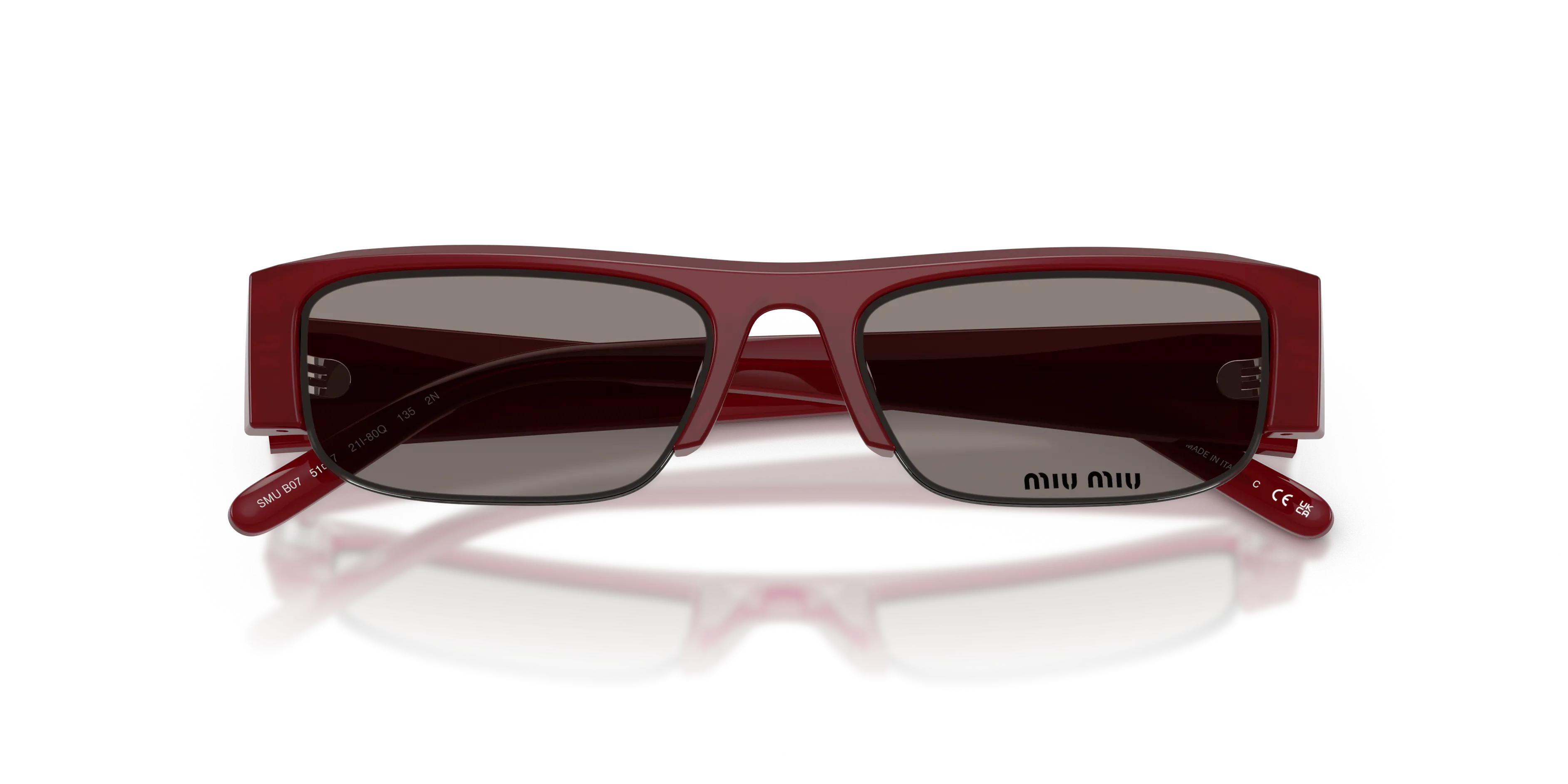 Miu Miu MU B07S 21I80Q Occhiali da sole Acetato Viola Grigio Squadrata Normale - immagine 2