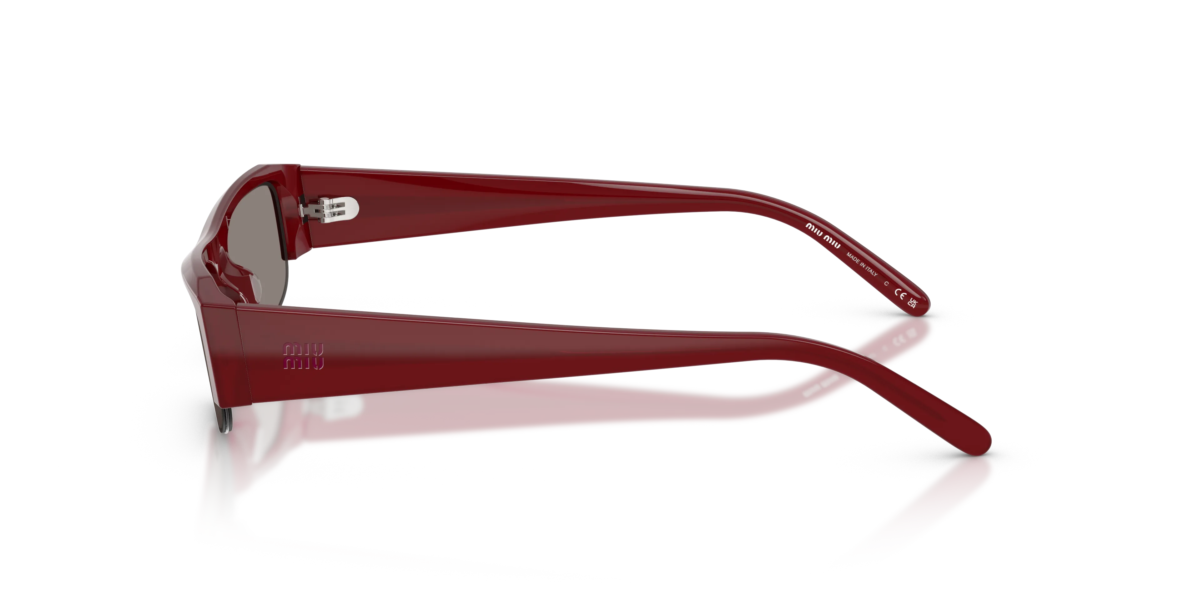Miu Miu MU B07S 21I80Q Occhiali da sole Acetato Viola Grigio Squadrata Normale - immagine 4