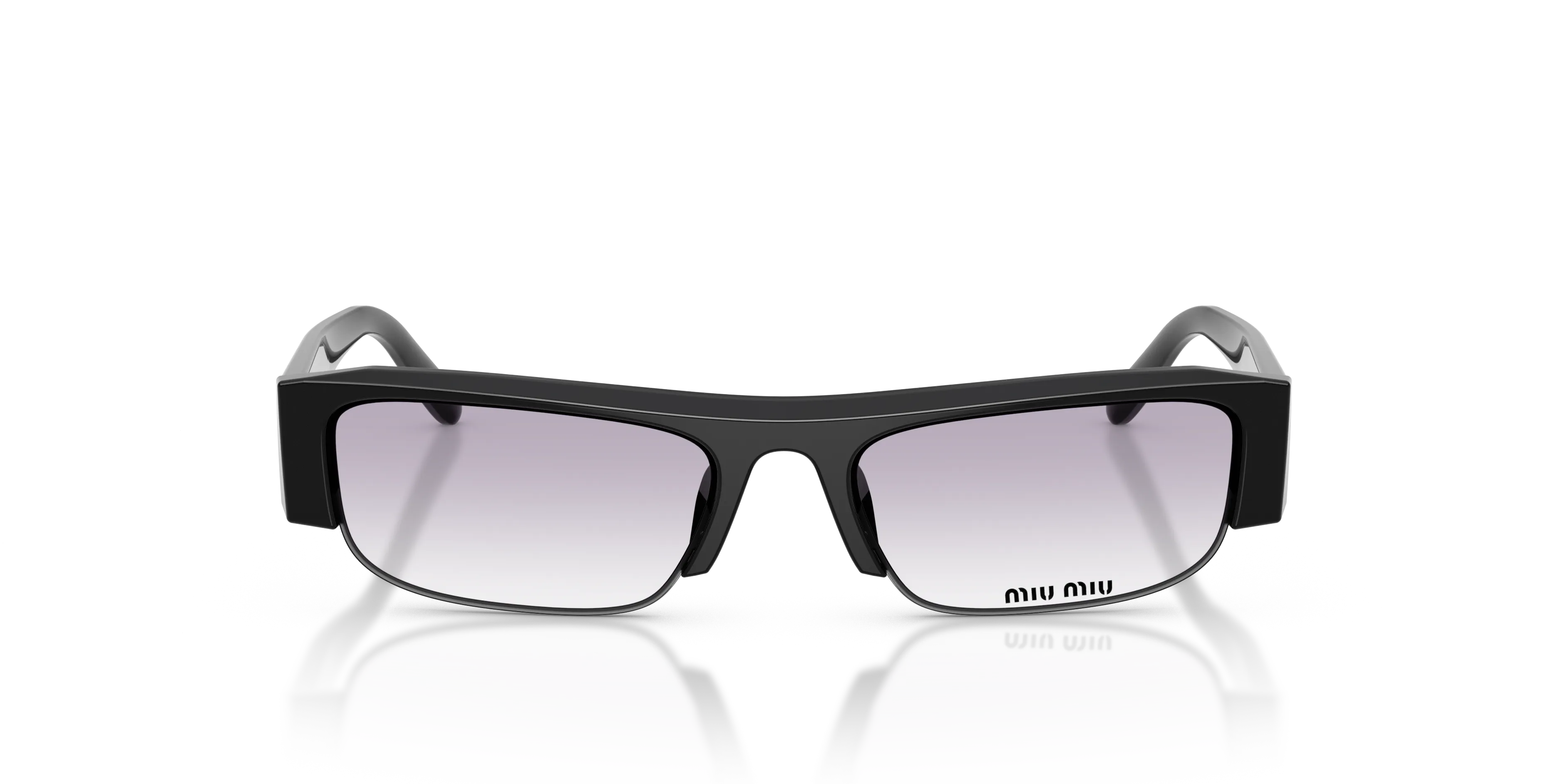 Miu Miu MU B07S 16K04O Occhiali da sole Acetato Nero Grigio Squadrata Normale Sfumato - immagine 3