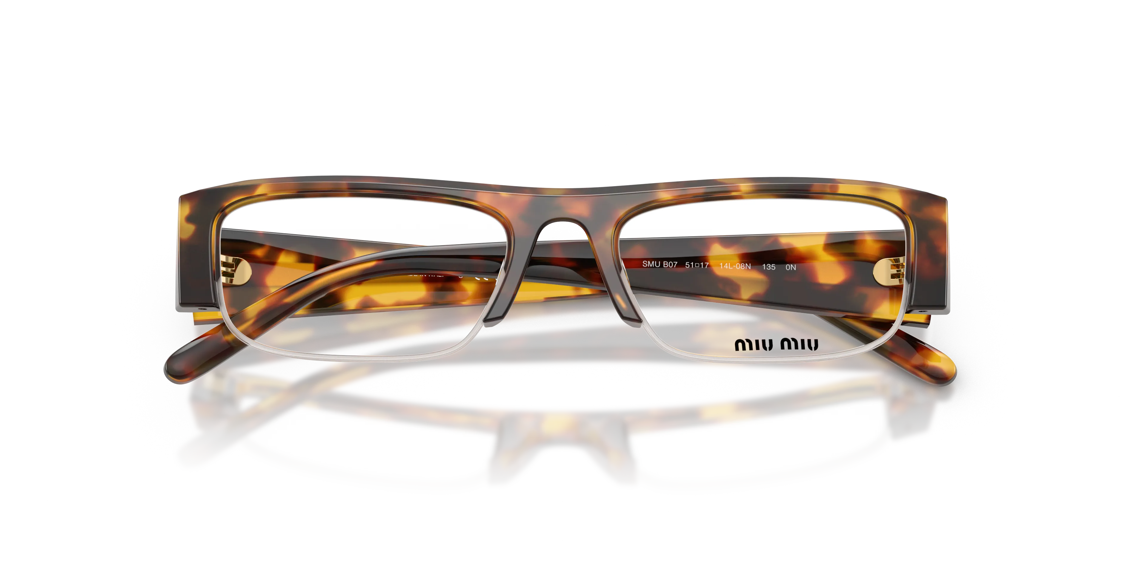 Miu Miu MU B07S 14L08N Occhiali da sole Acetato Tartaruga Trasparente Squadrata Anti-luce blu - immagine 2