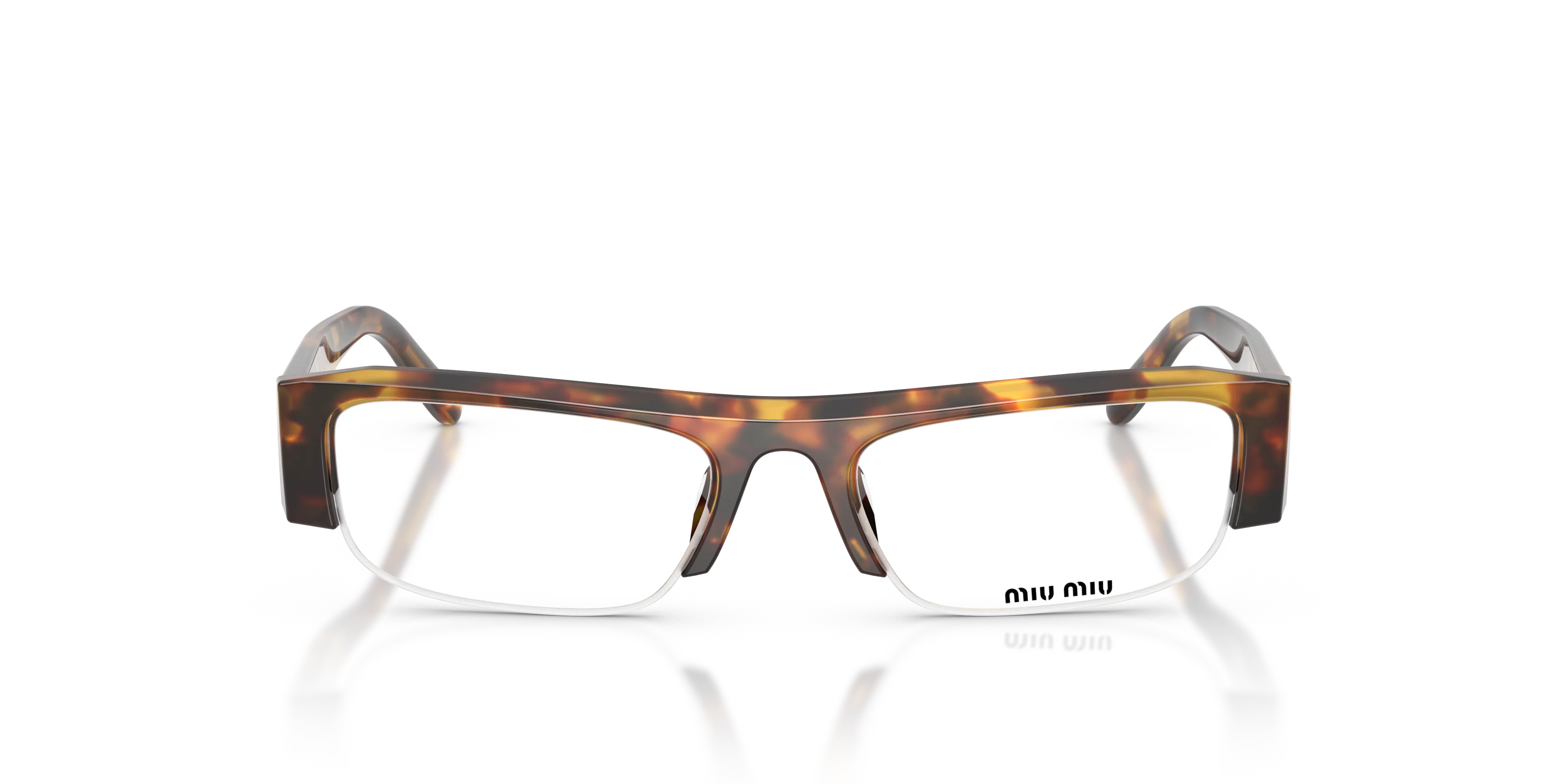 Miu Miu MU B07S 14L08N Occhiali da sole Acetato Tartaruga Trasparente Squadrata Anti-luce blu - immagine 3