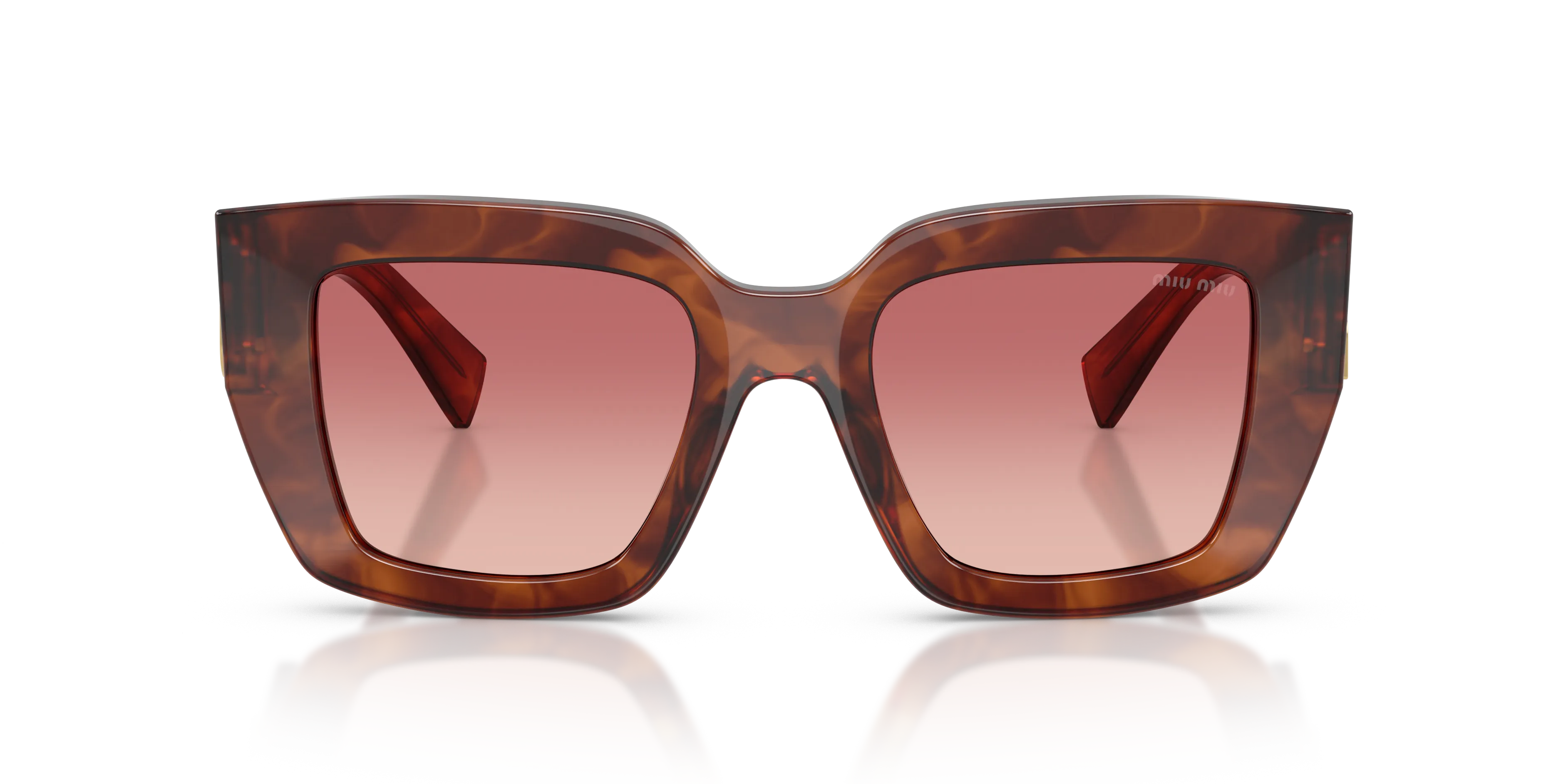 Miu Miu MU B05S 26E50U Occhiali da sole Acetato Marrone Rosa Squadrata Normale Sfumato - immagine 3