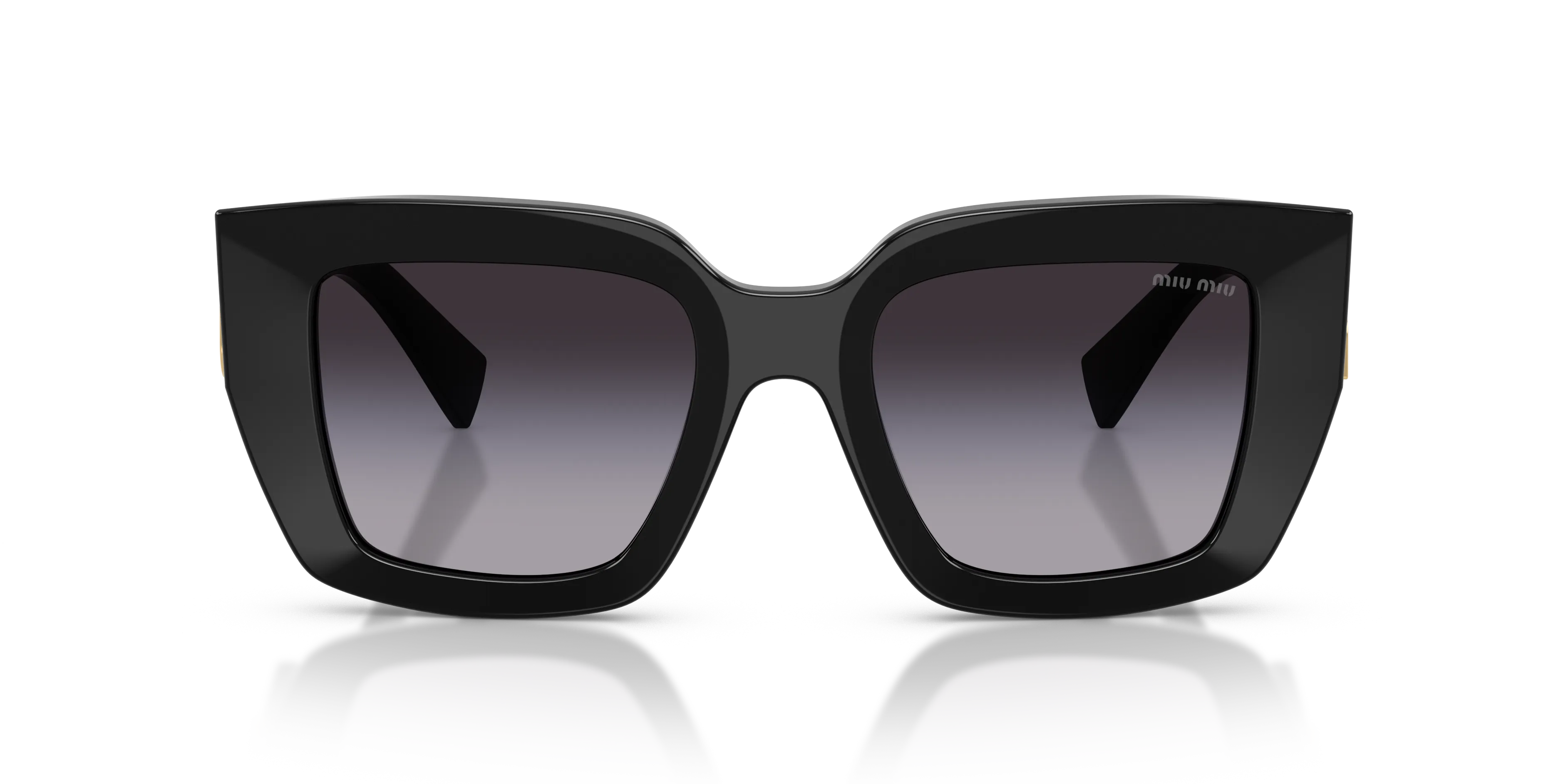 Miu Miu MU B05S 16K90A Occhiali da sole Acetato Nero Grigio Squadrata Normale Sfumato - immagine 3