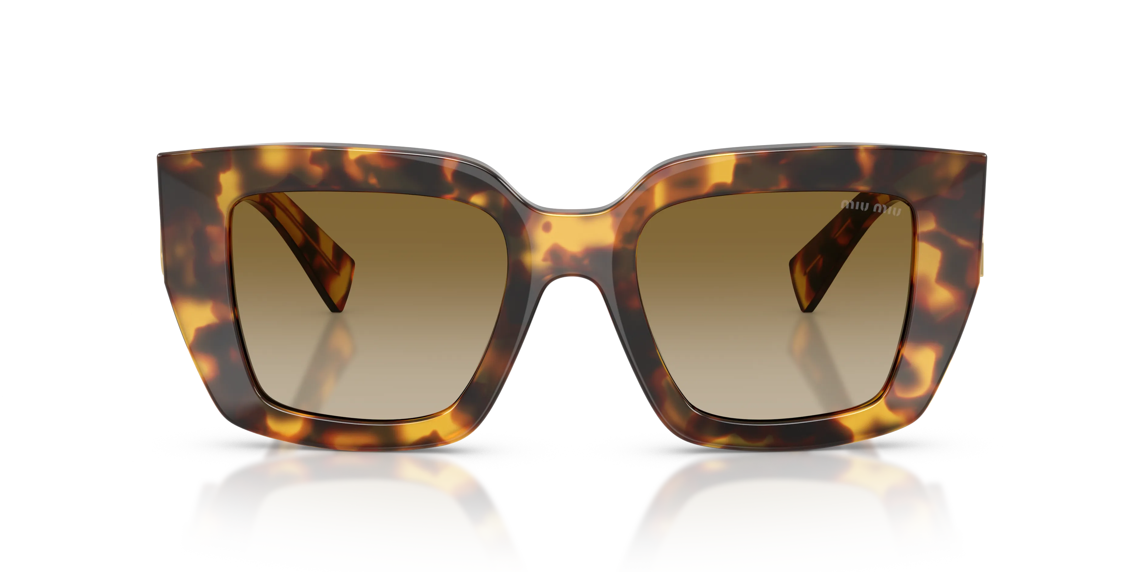 Miu Miu MU B05S 14L20U Occhiali da sole Acetato Tartaruga Marrone Squadrata Normale Sfumato - immagine 3