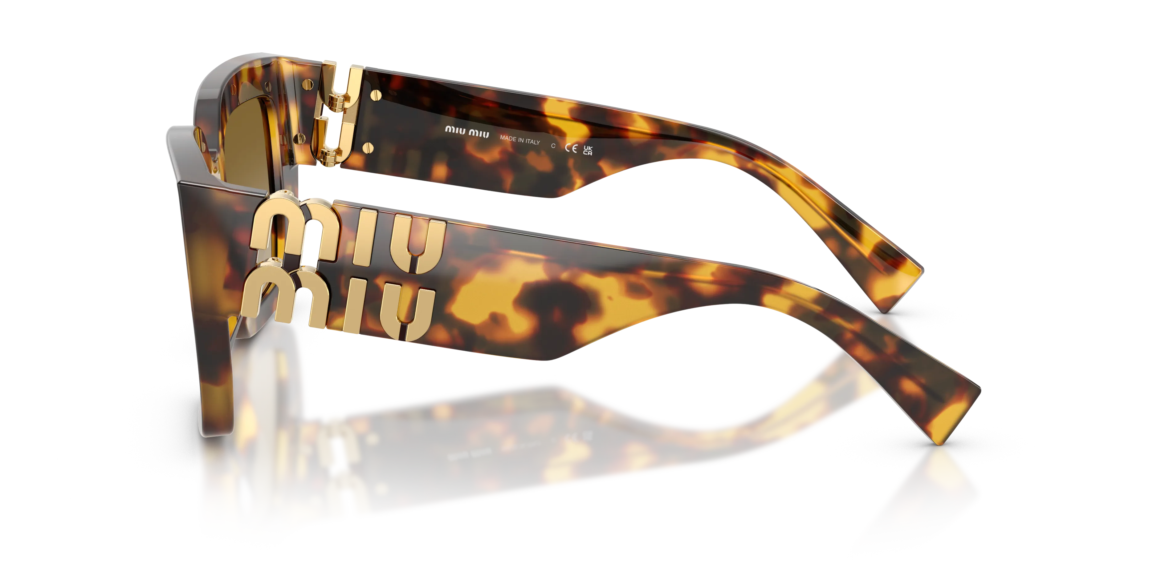 Miu Miu MU B05S 14L20U Occhiali da sole Acetato Tartaruga Marrone Squadrata Normale Sfumato - immagine 4