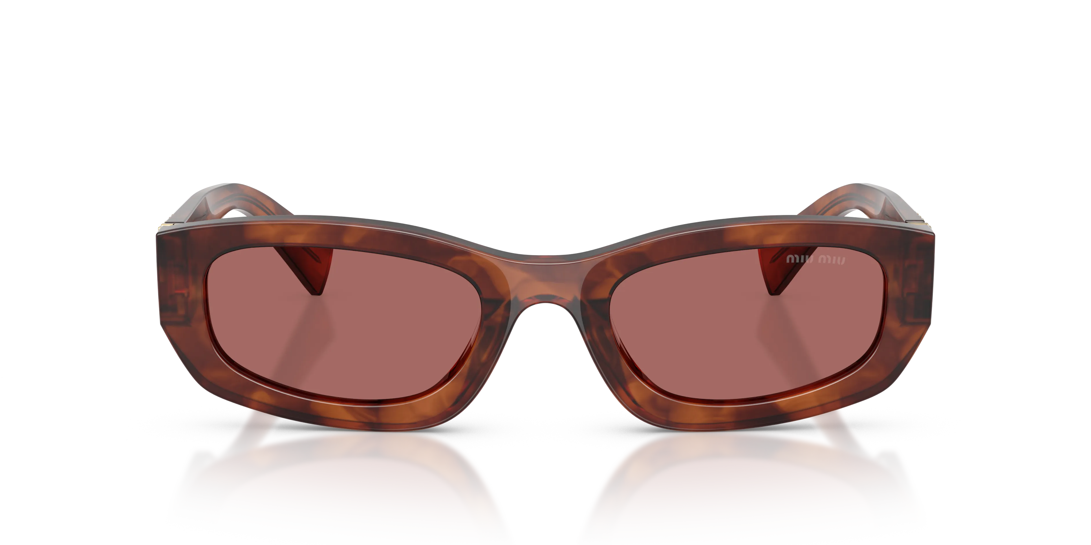 Miu Miu MU B04S 26E80B Occhiali da sole Acetato Marrone Viola Geometrica Normale - immagine 3