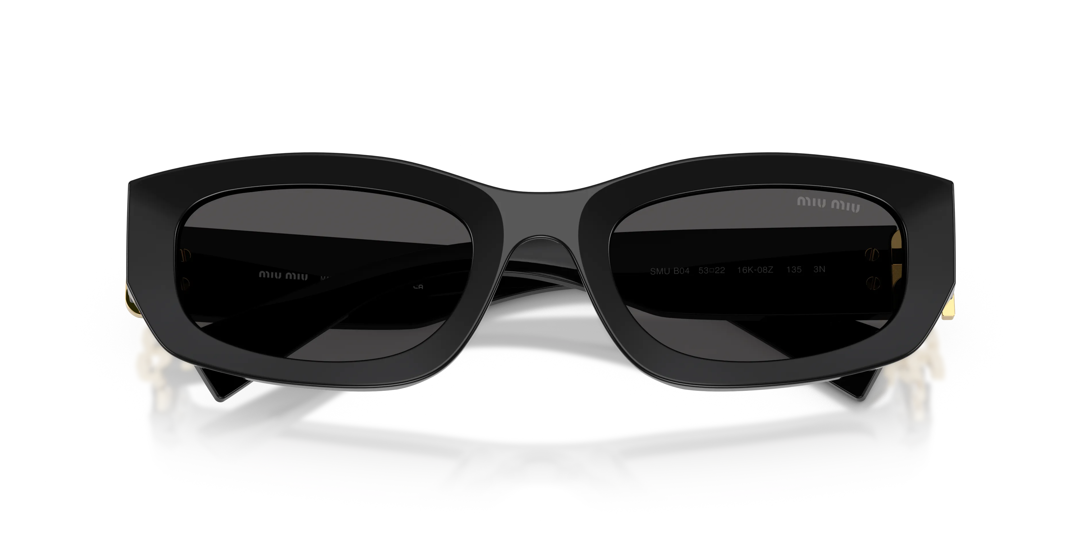 Miu Miu MU B04S 16K08Z Occhiali da sole Acetato Nero Grigio Geometrica Normale - immagine 2