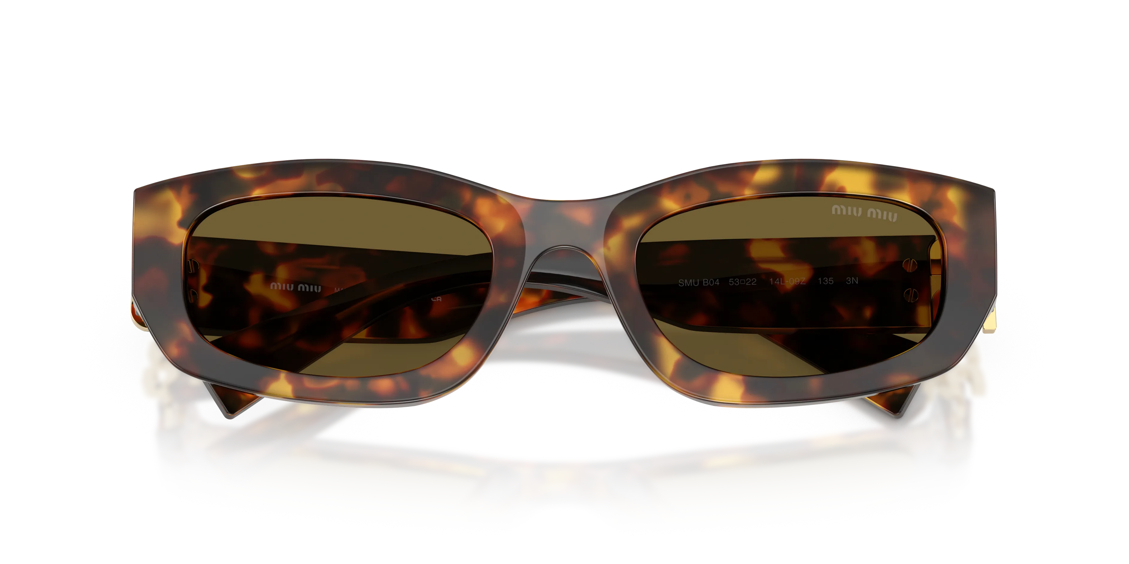 Miu Miu MU B04S 14L09Z Occhiali da sole Acetato Tartaruga Marrone Geometrica Normale - immagine 2