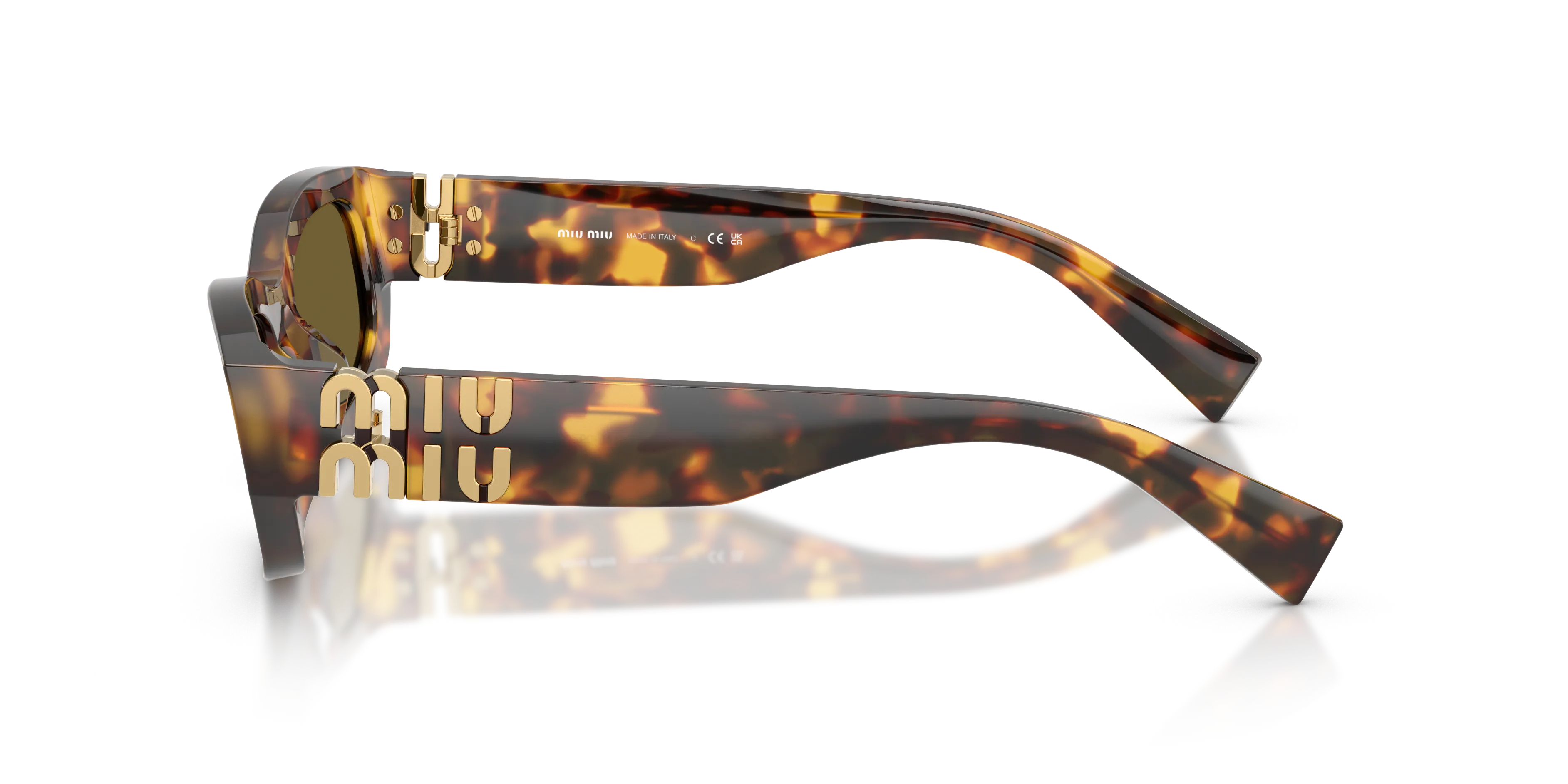 Miu Miu MU B04S 14L09Z Occhiali da sole Acetato Tartaruga Marrone Geometrica Normale - immagine 4