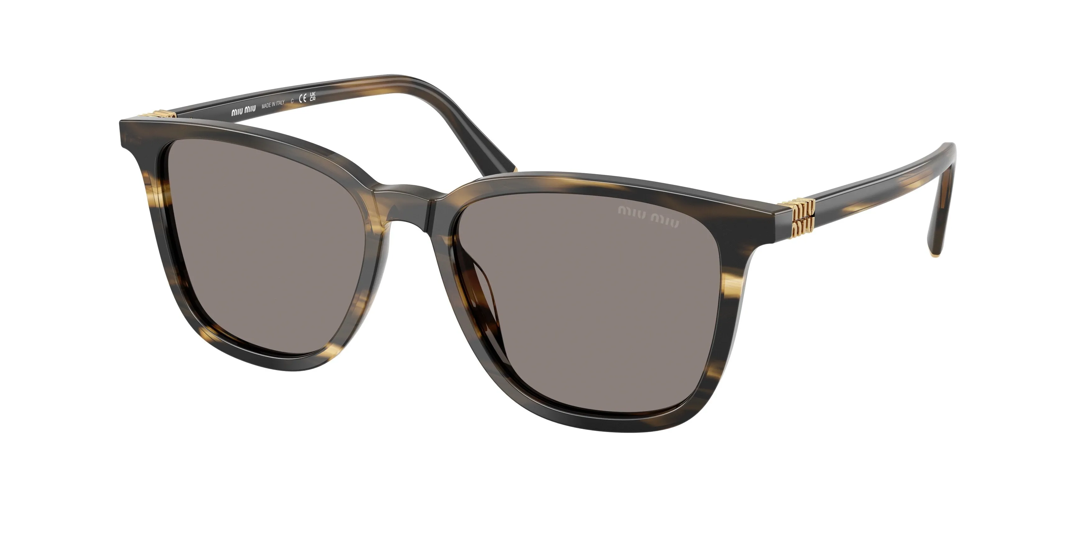 Miu Miu MU B03S 25E80Q Occhiali da sole Acetato Verde Grigio Squadrata Normale - immagine 1