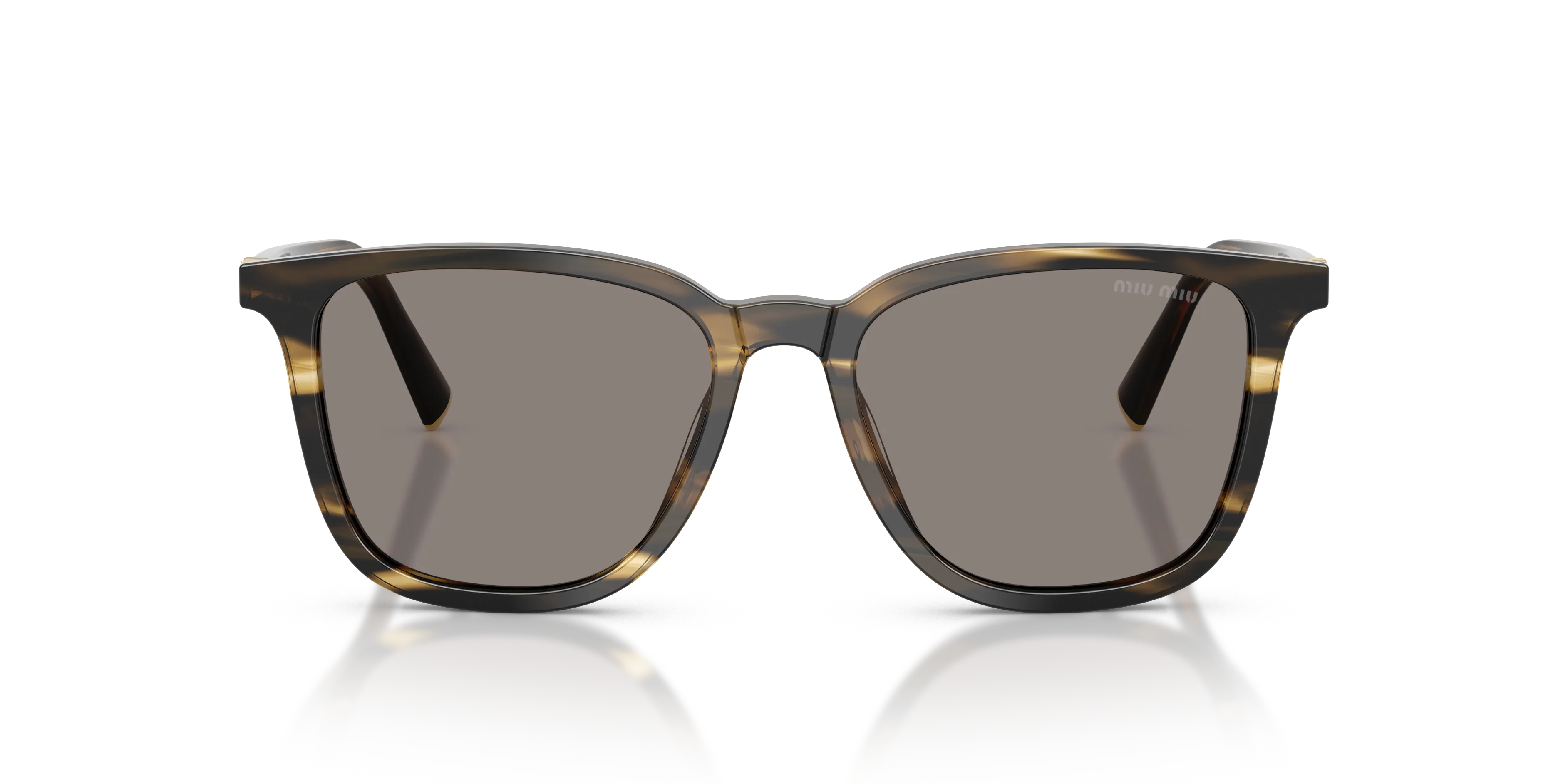 Miu Miu MU B03S 25E80Q Occhiali da sole Acetato Verde Grigio Squadrata Normale - immagine 3