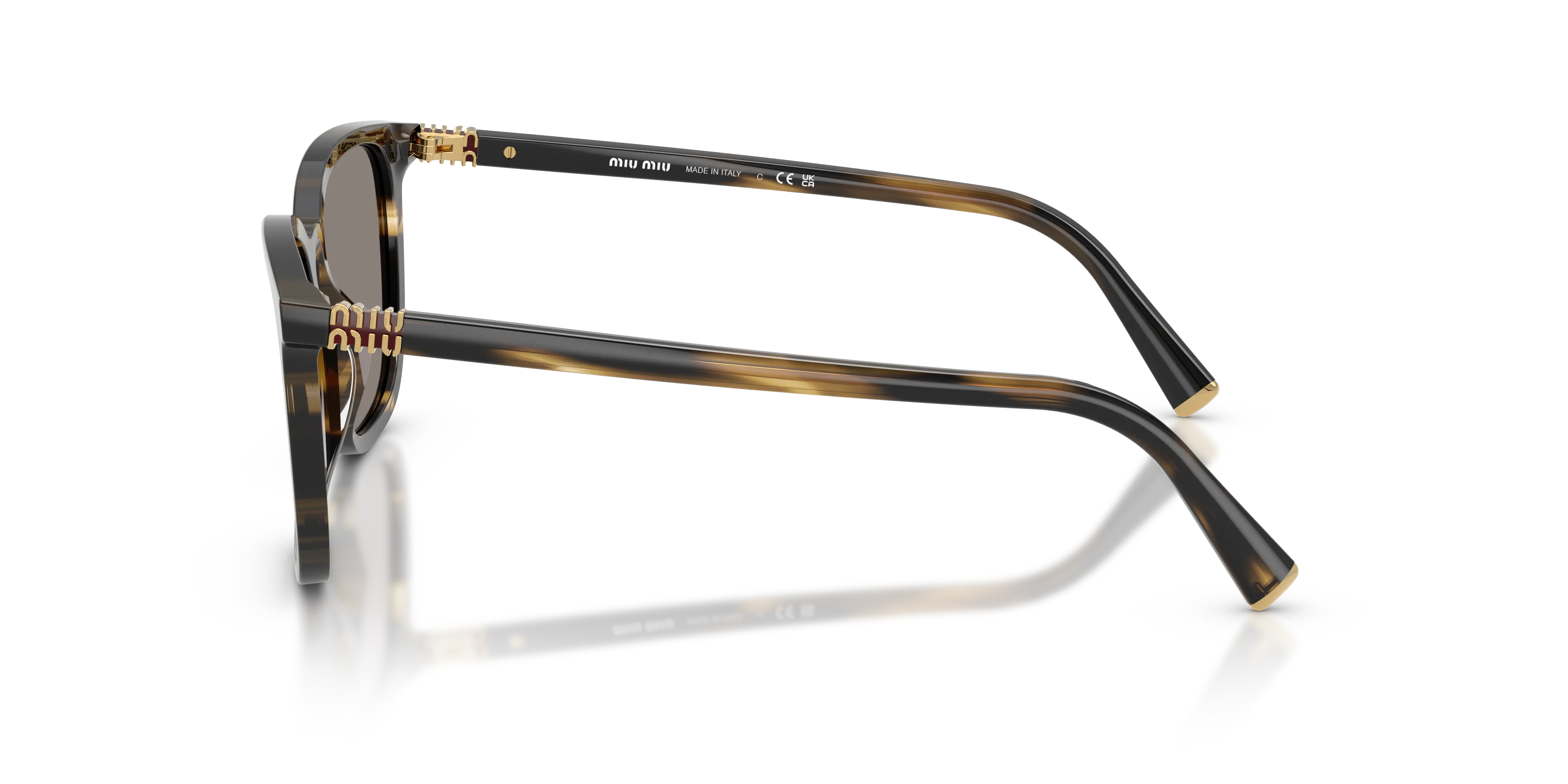 Miu Miu MU B03S 25E80Q Occhiali da sole Acetato Verde Grigio Squadrata Normale - immagine 4